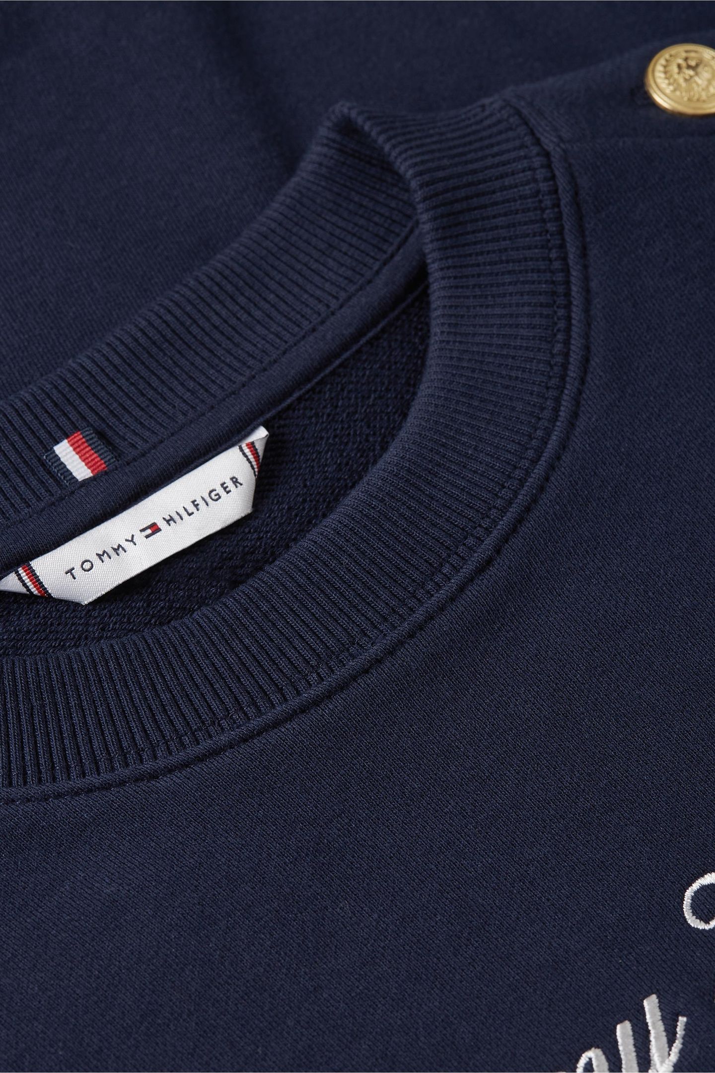 GOLD BUTTON SCRIPT TERRY DARK NIGHT NAVY 3