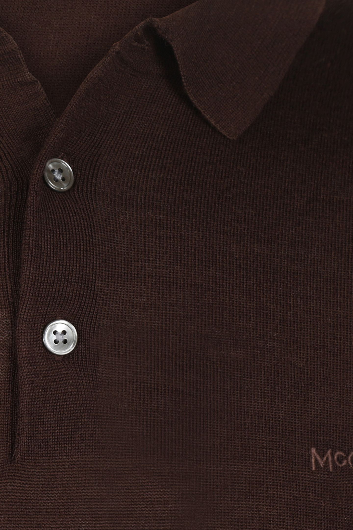 FINE MERINO L/S POLO CHOCOLATE BROWN 4