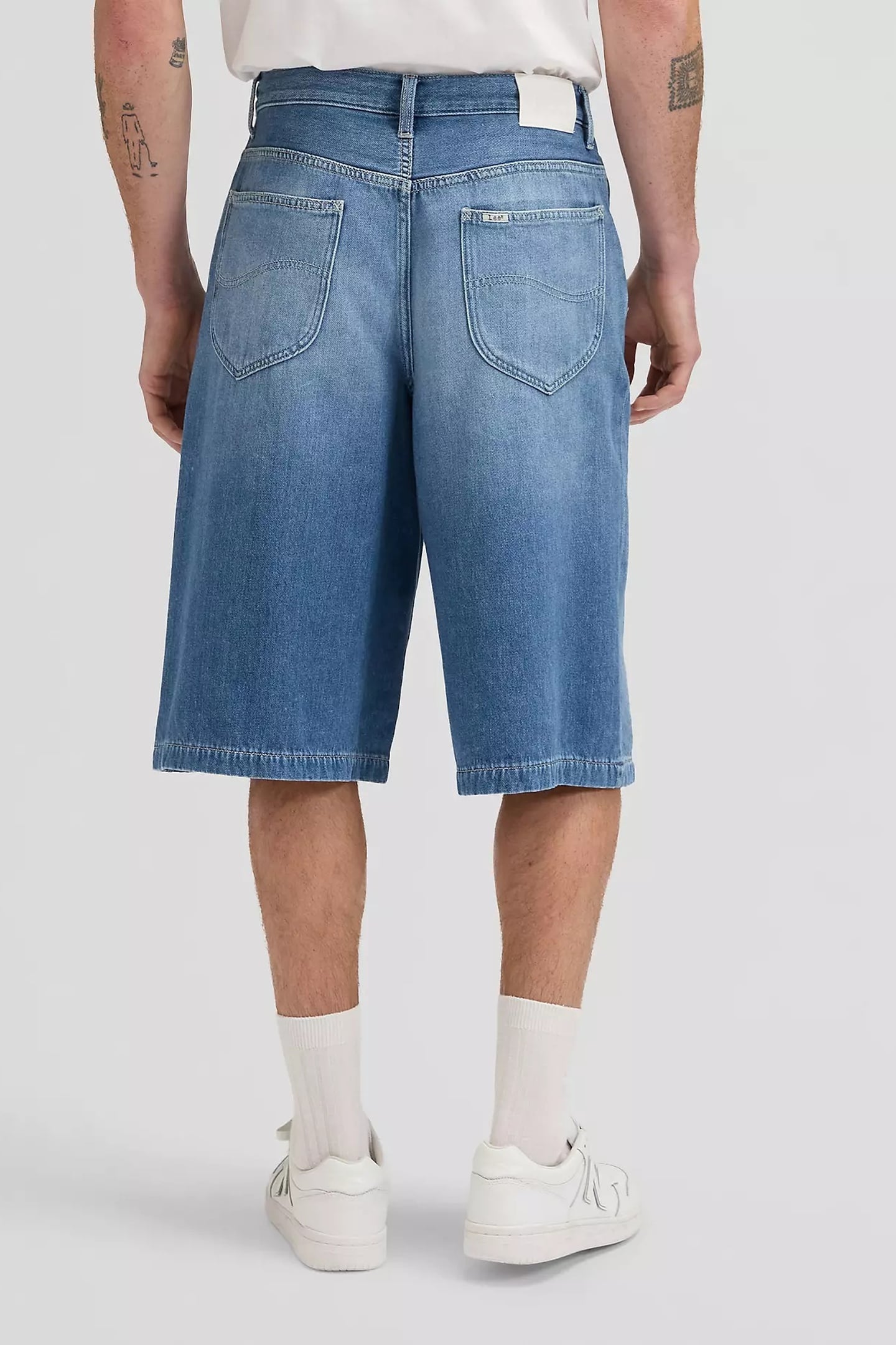 JORT WITH DRAWSTRING MID STONE LOOSE DENIM BLUE 2