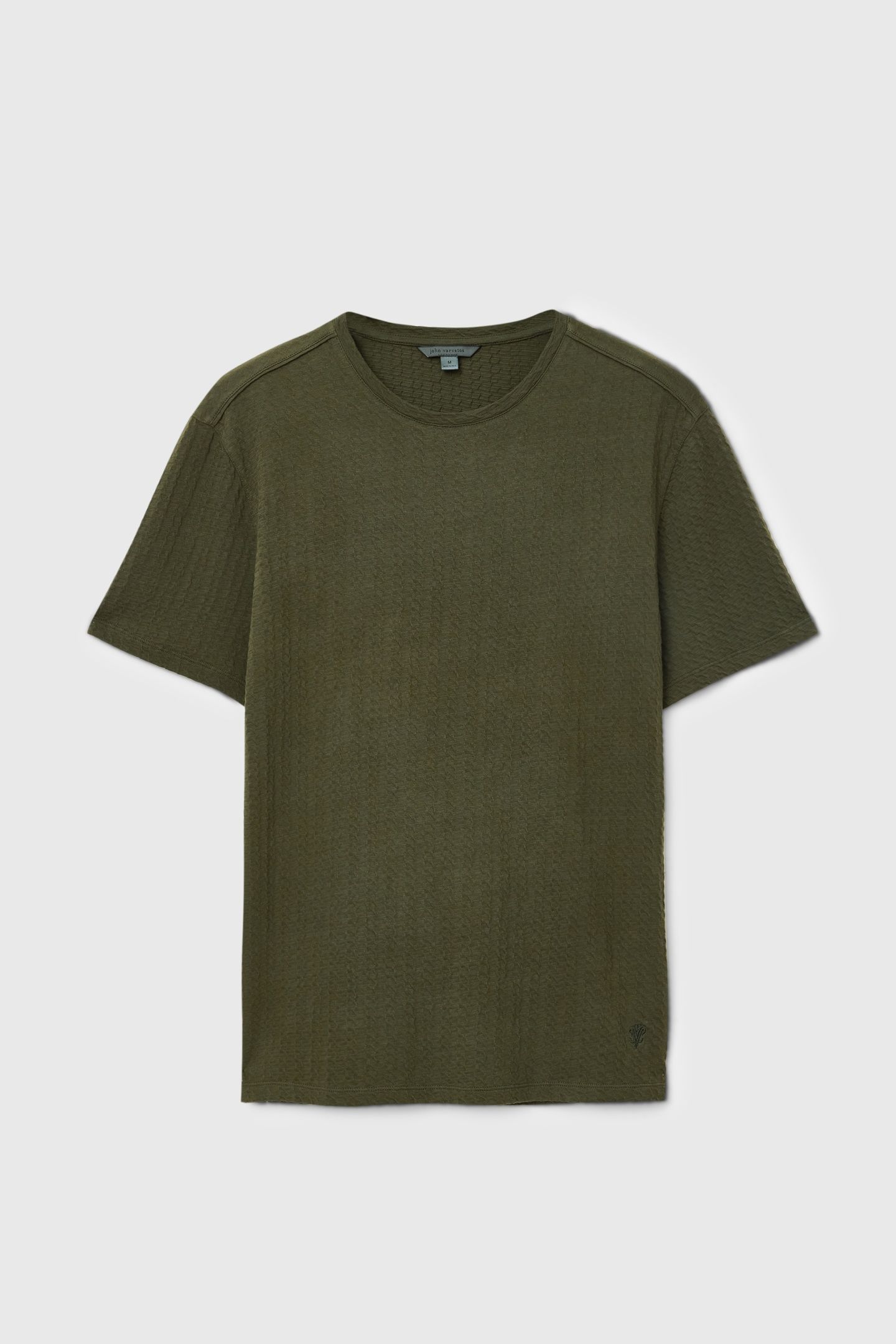 BRASSE SS CREW W CHAIN TEXTURE DARK OLIVE 2