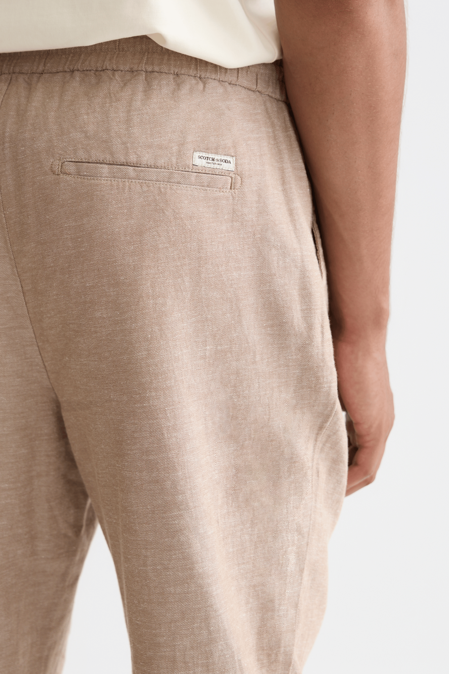 SEASONAL CORE WARREN COTTON LINEN JOGGER LT PASTEL BROWN 6