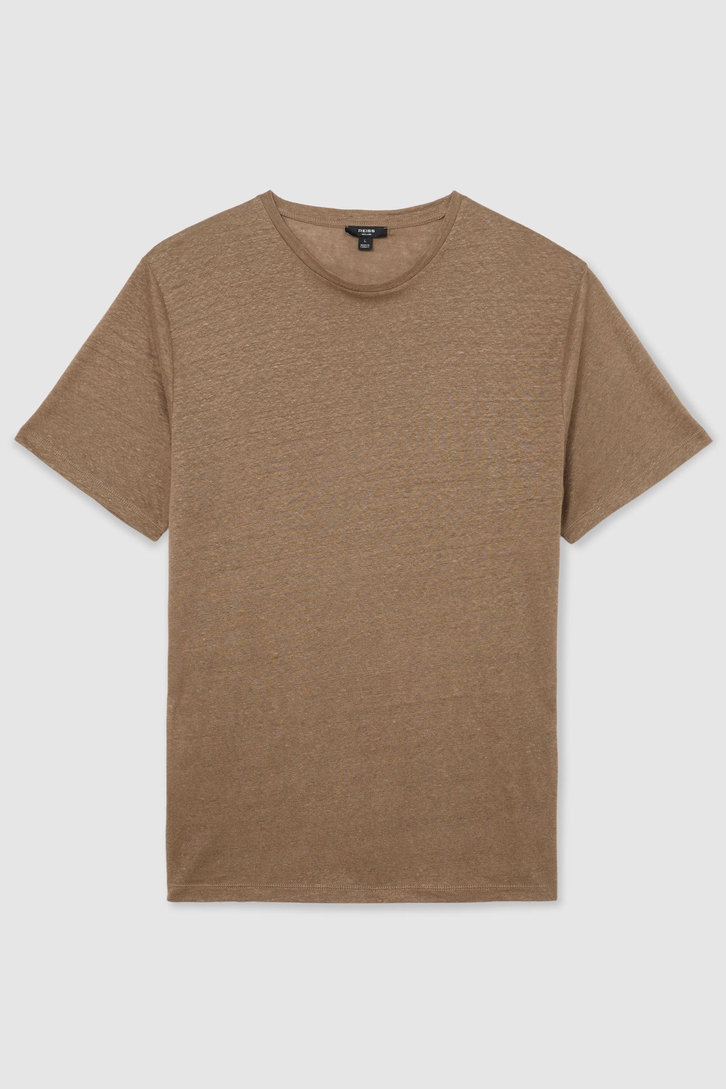 SS LINEN TSHIRT TAUPE BROWN 4
