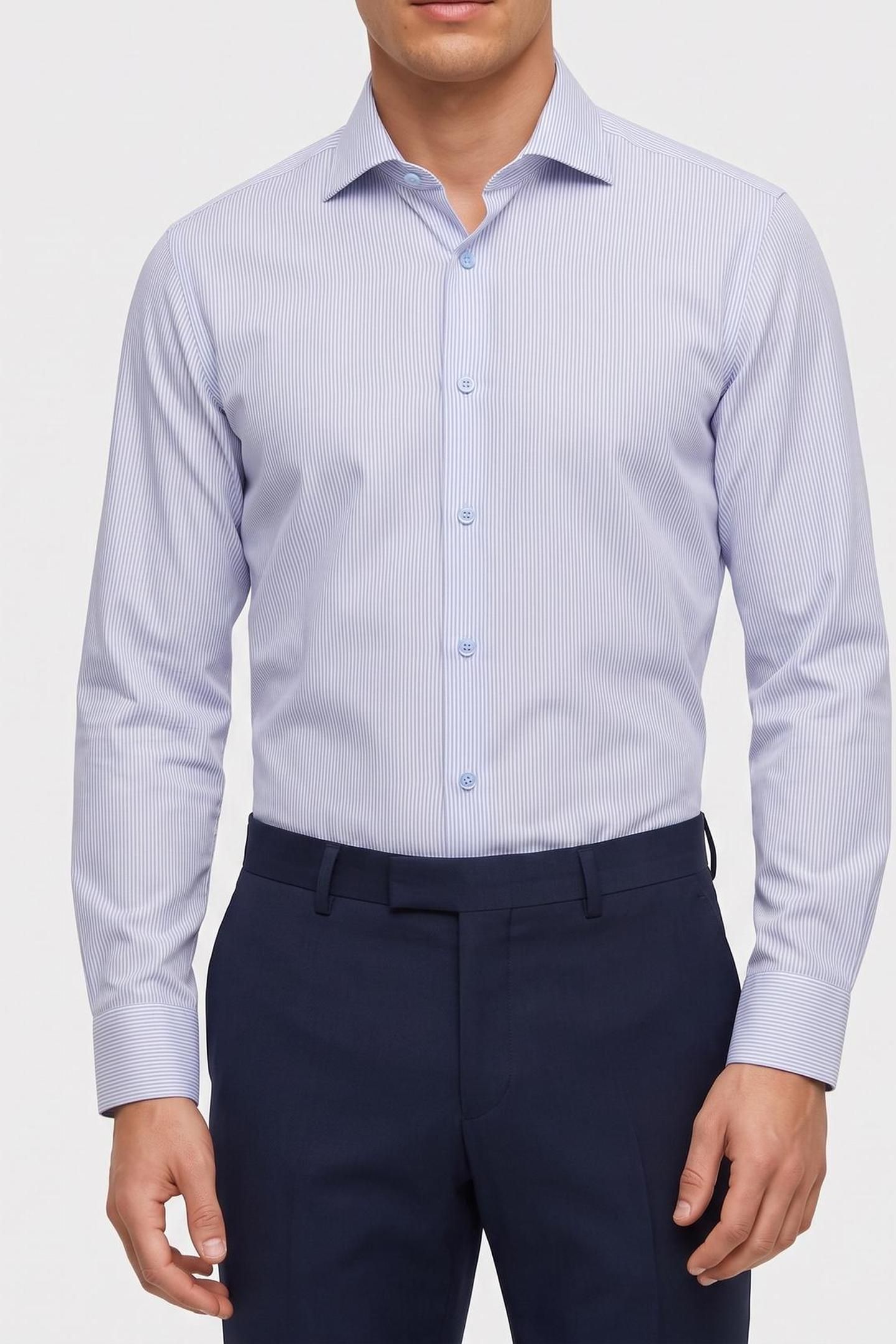 SLIM REF COTTON SHIRT PURPLE MULTI 1