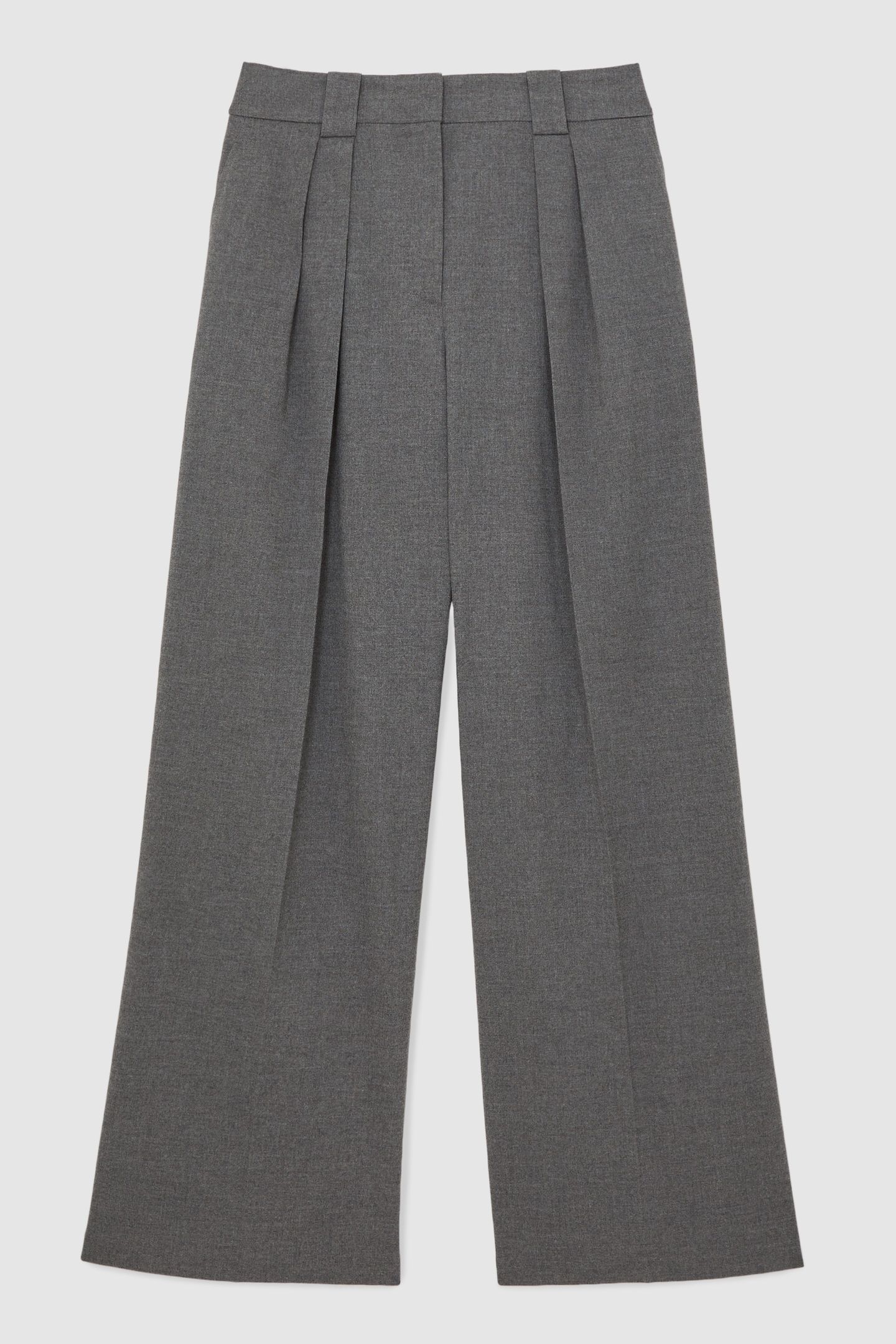 WIDE LEG FLANNEL TROUSER GREY 4