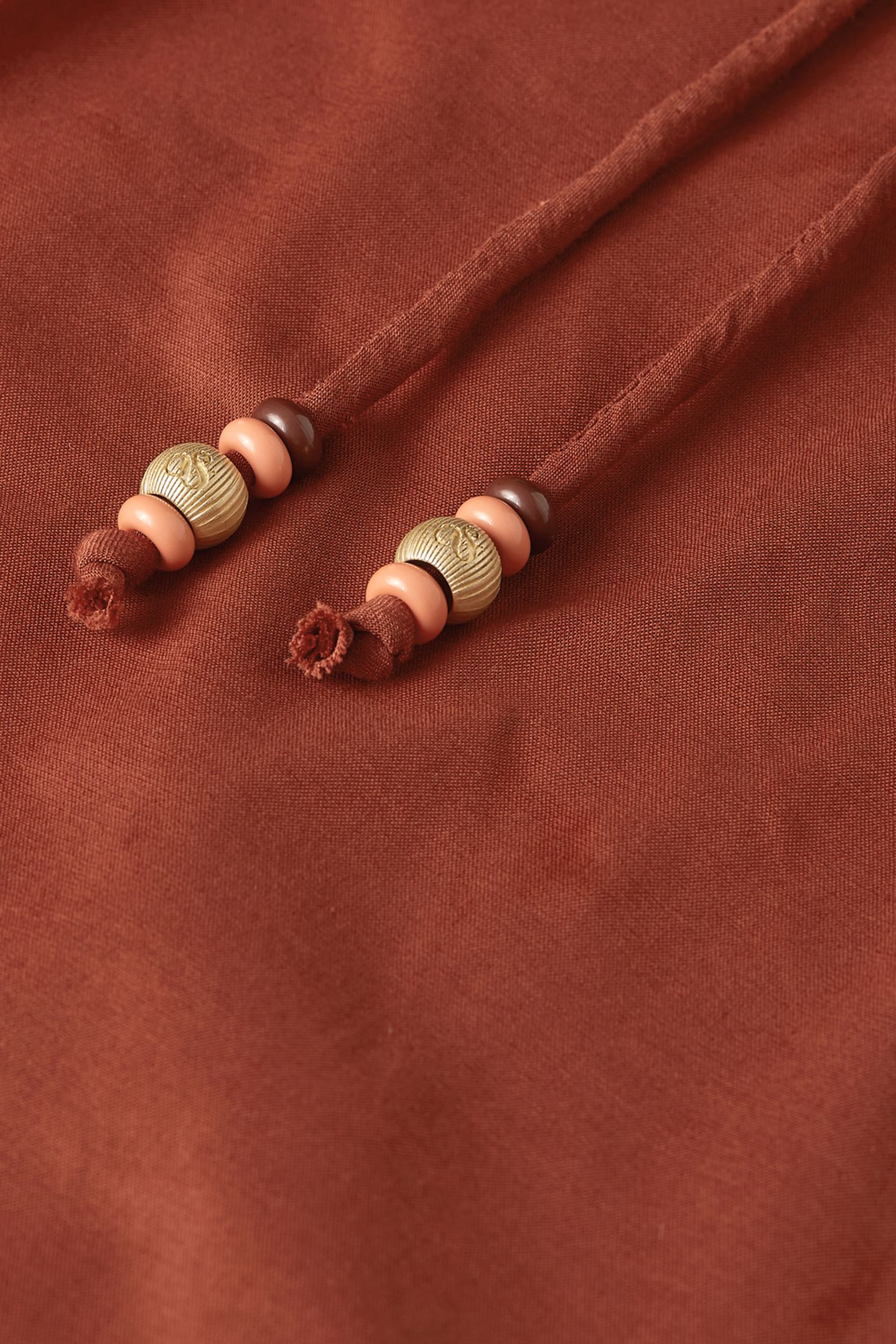 COTTON VOILE PULL ON BEACH PANTS BURNT HENNA 7