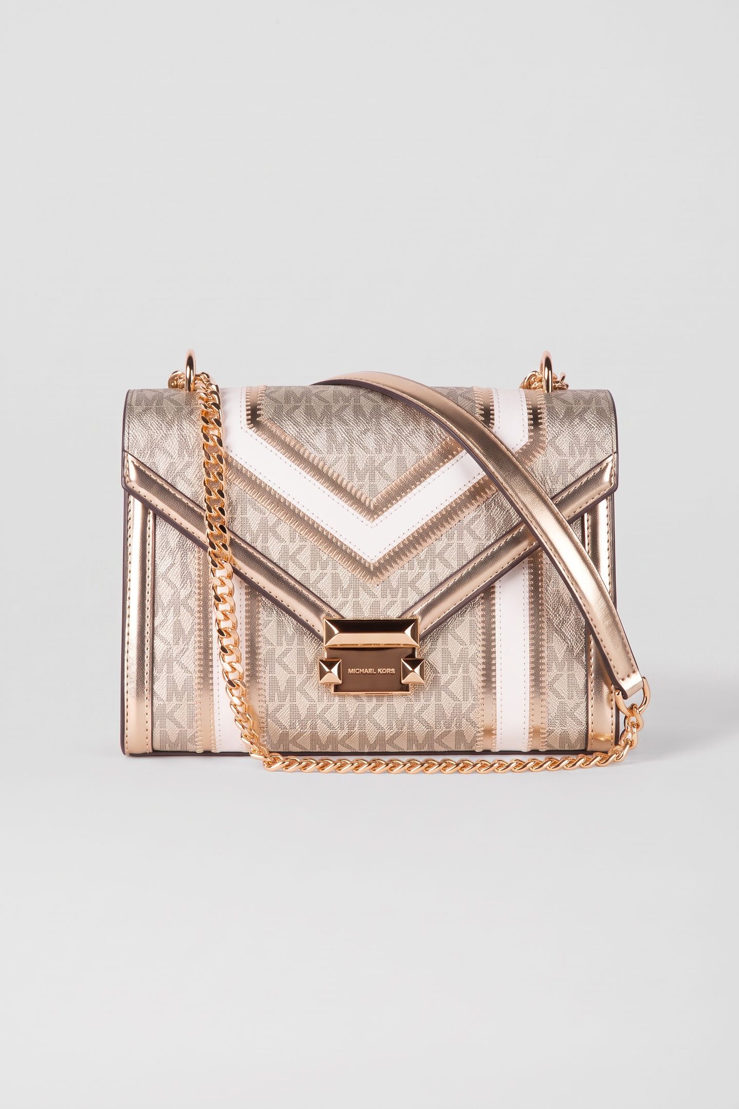 MEDIUM FLAP CHAIN SHOULDER BAG PALE GOLD 1