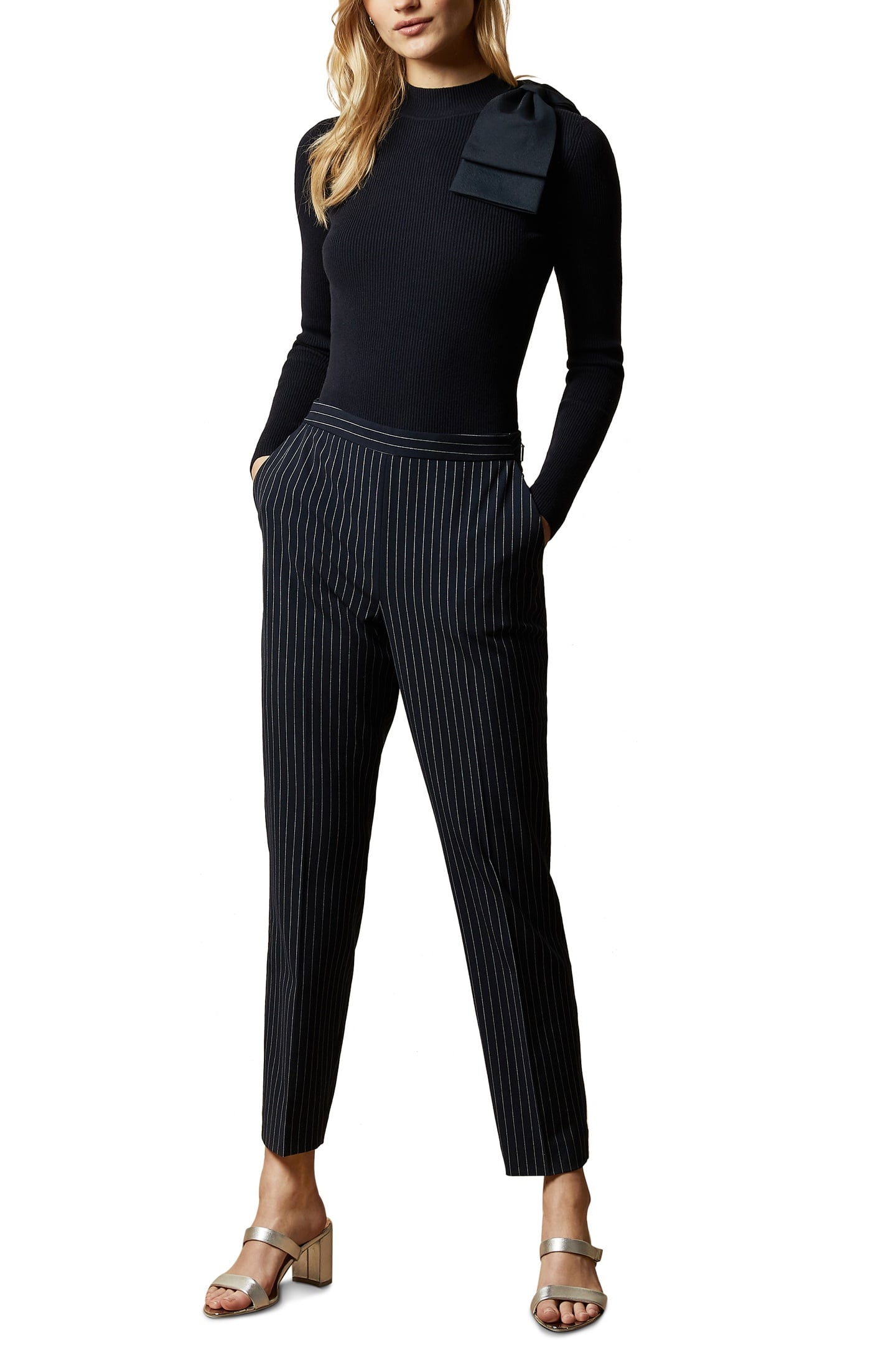 AMBHER EXTRAVAGANT BOW JUMPER NAVY 3