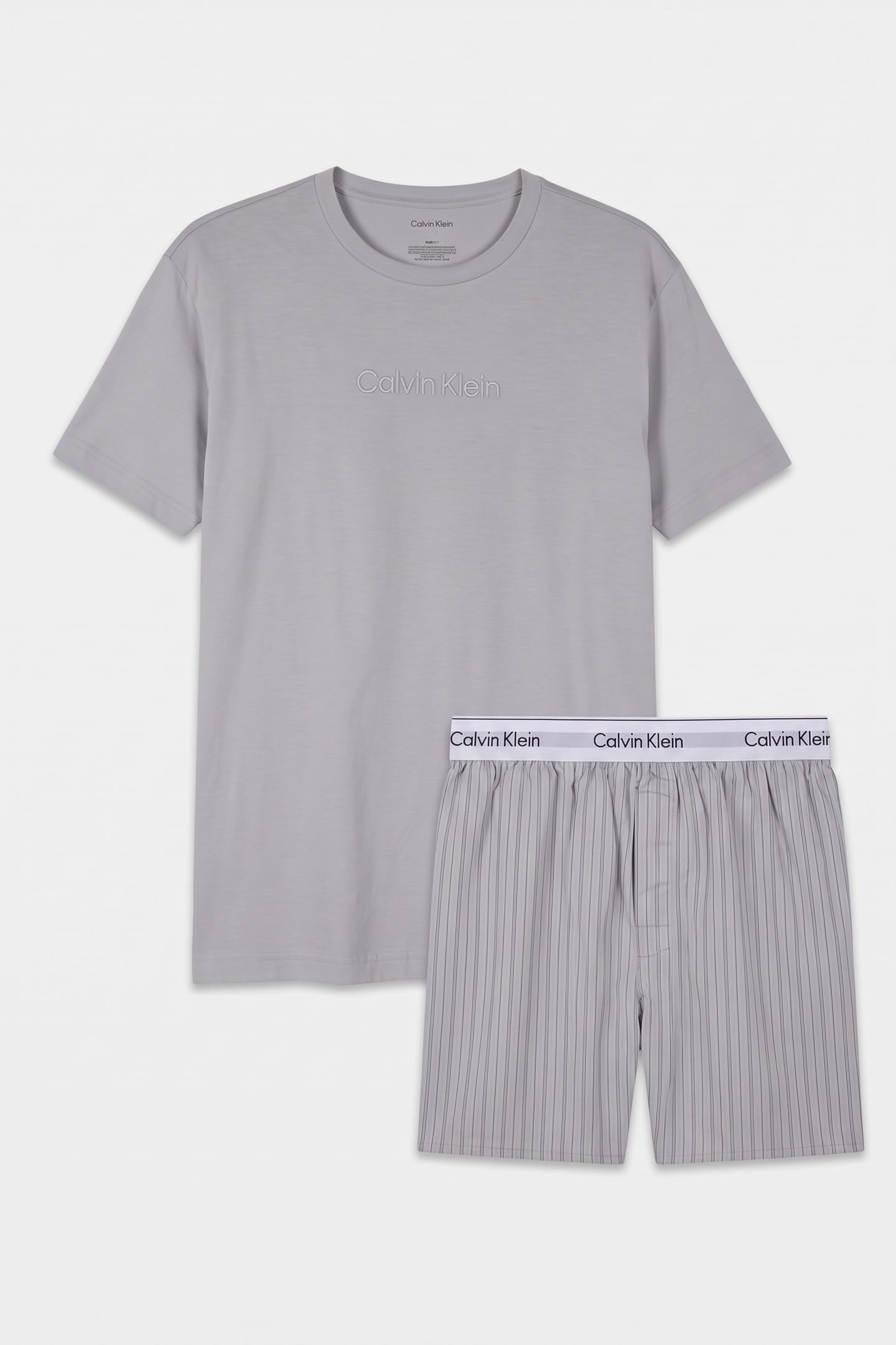 S/S CREW POPLIN BOXER SET HARBOR MIST 4