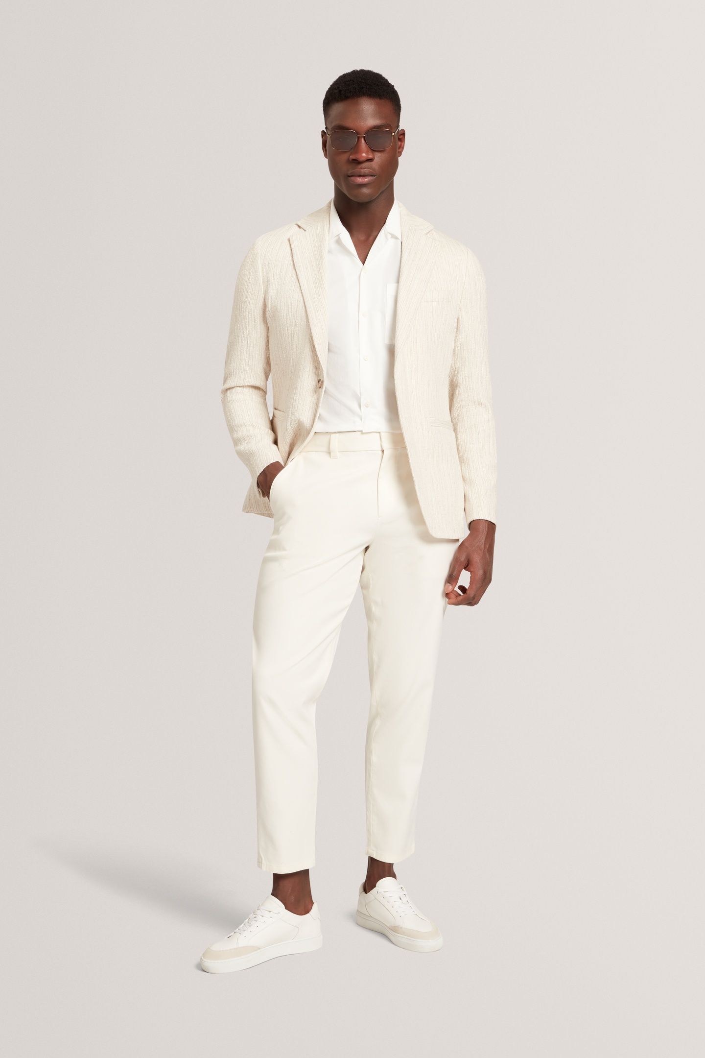 REGULAR BOUCLE BLAZER ECRU 1
