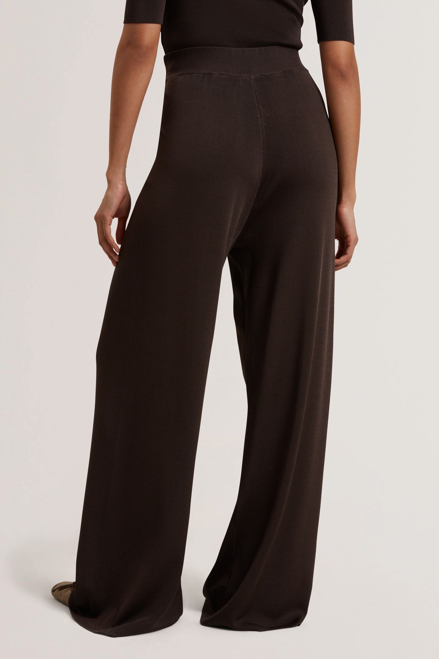 MATILLI WIDE LEG KNIT TROUSERS BROWN 2