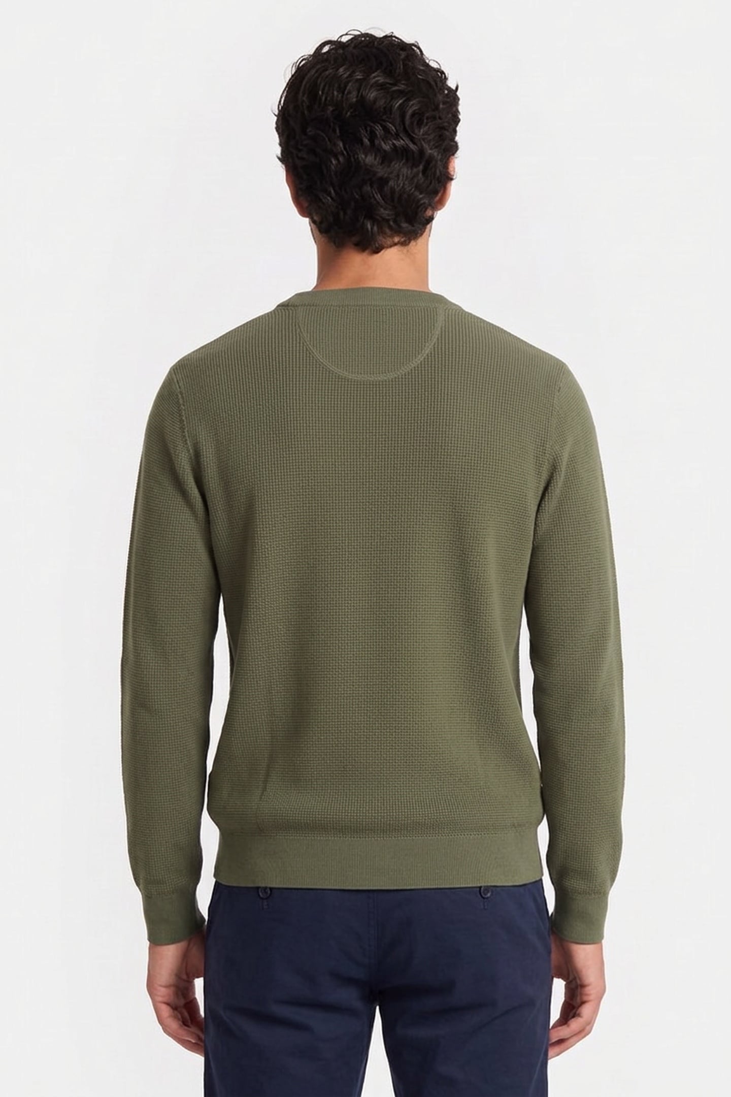 WAFFLE KNIT SWEATER DRY HERB GREEN 2
