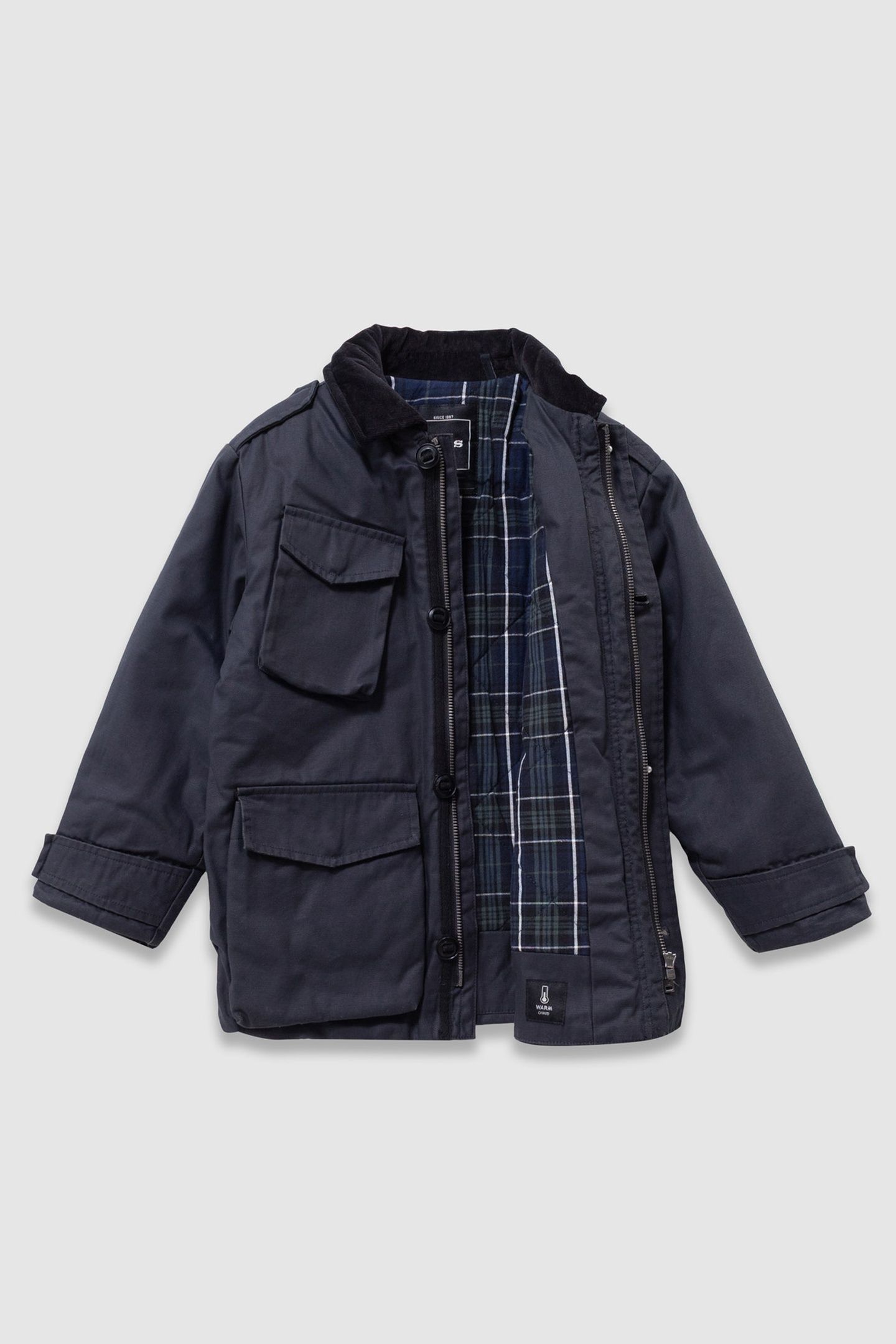 BOYS’ BLACK MULTI-POCKET PARKA WITH VELVET COLLAR 3