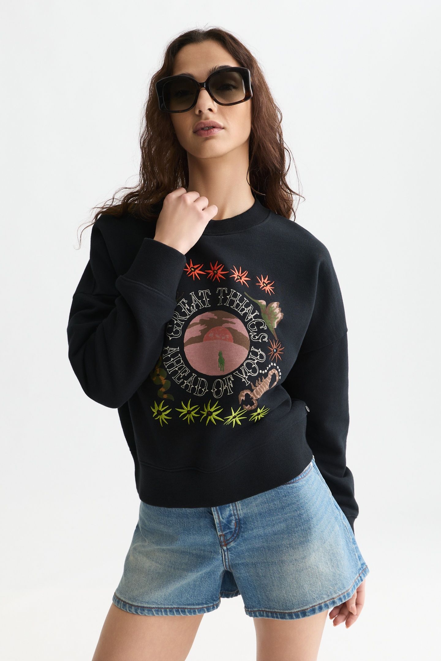 ARTWORK RELAXED-FIT SWEATSHIRT METEORITE 1