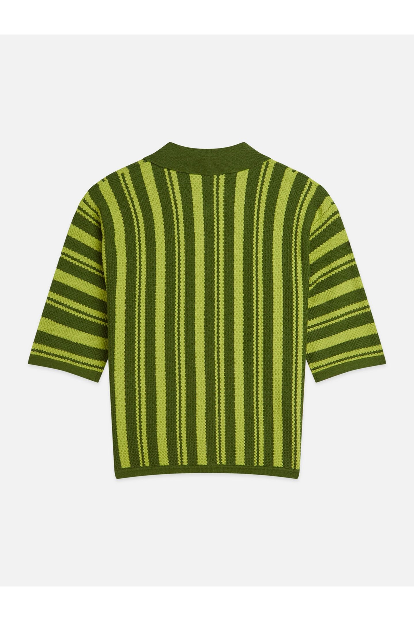 TEXTURED VERTICAL STRIPE KNITTED TEE GARDEN GREEN 5