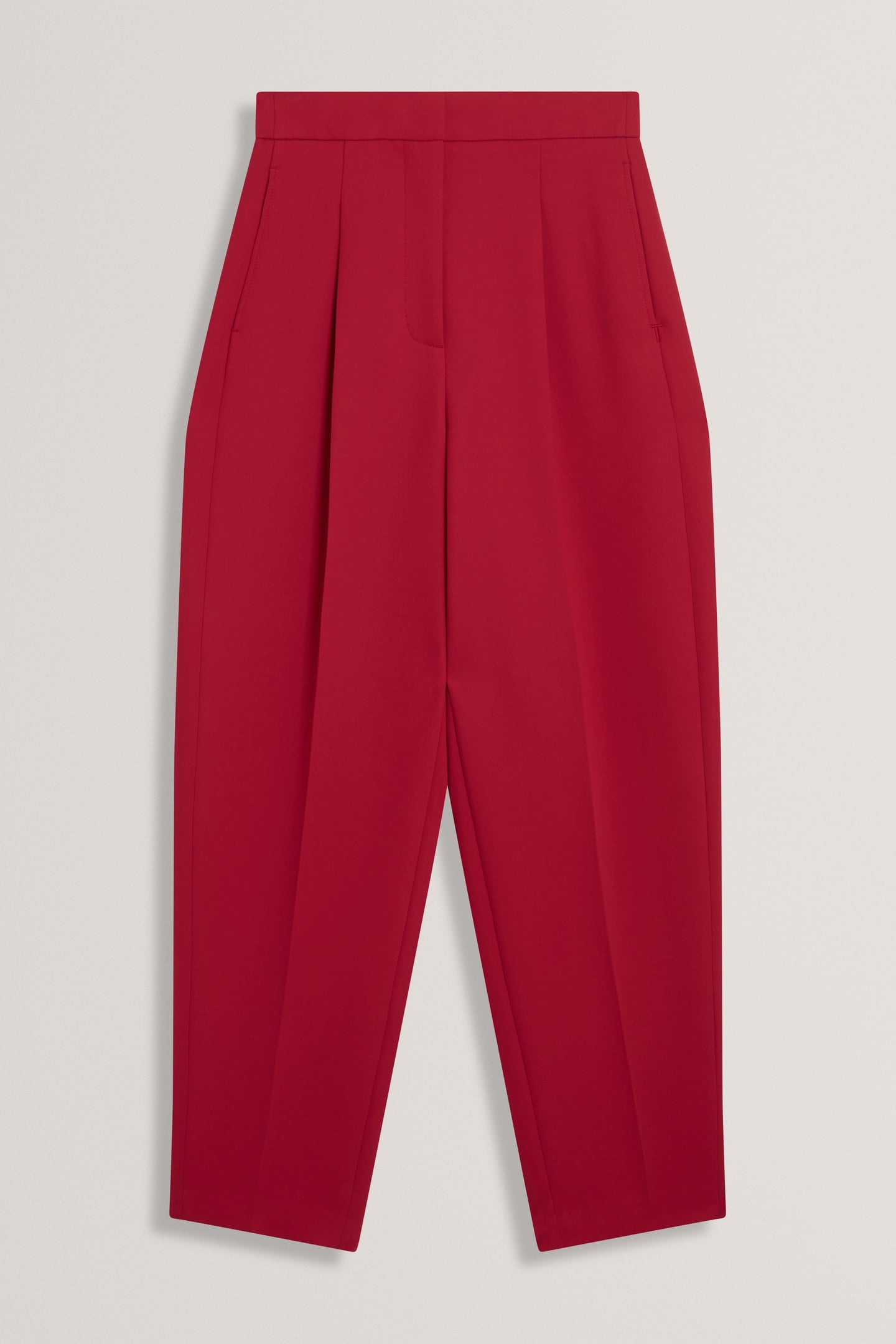 MORRIAT TAILORED BARREL LEG TROUSERS RED 3