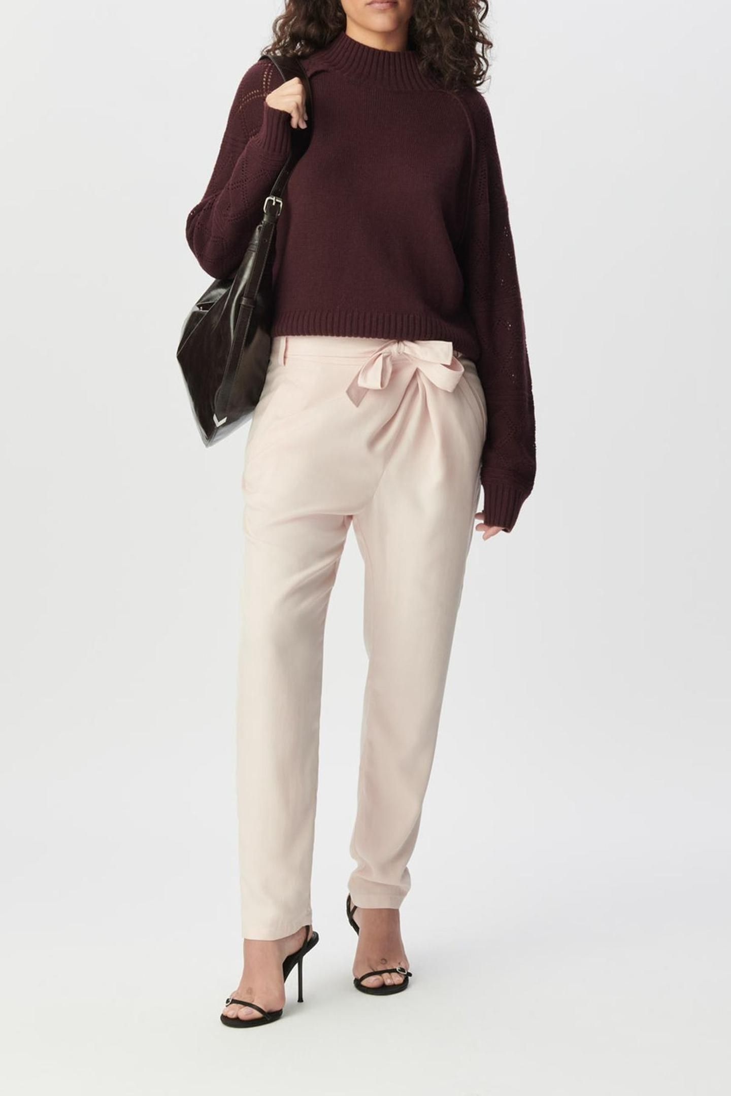 PINK ASYMMETRIC WAIST SUIT TROUSERS 3