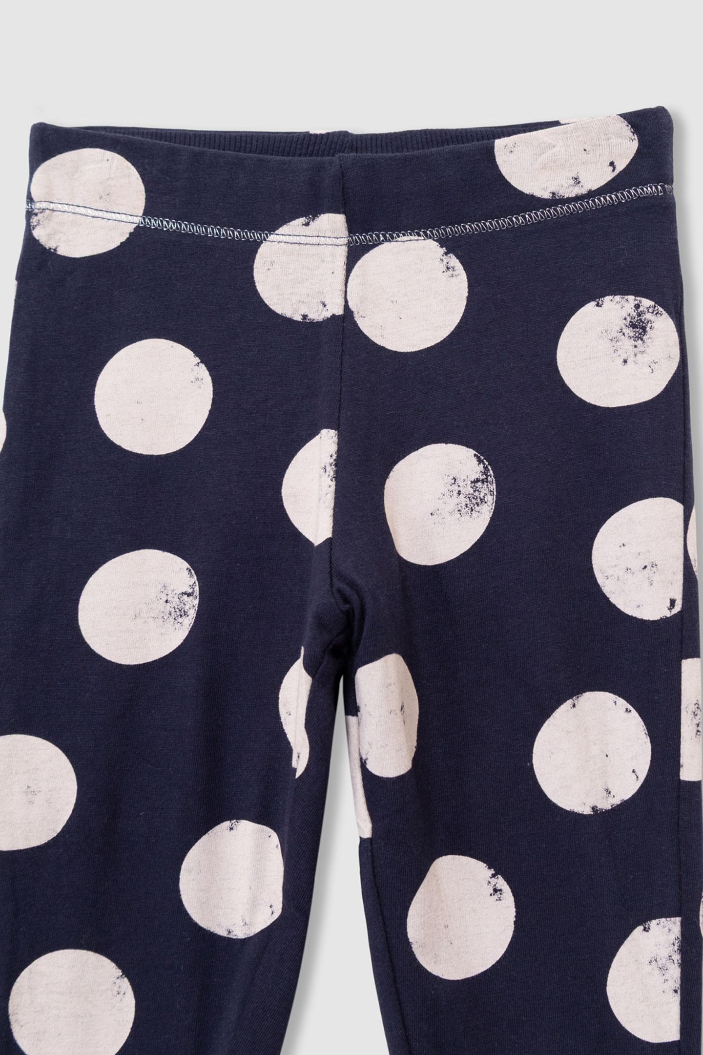 GIRLS’ NAVY XL POLKA DOT AND RIBBED REVERSIBLE LEGGINGS 6