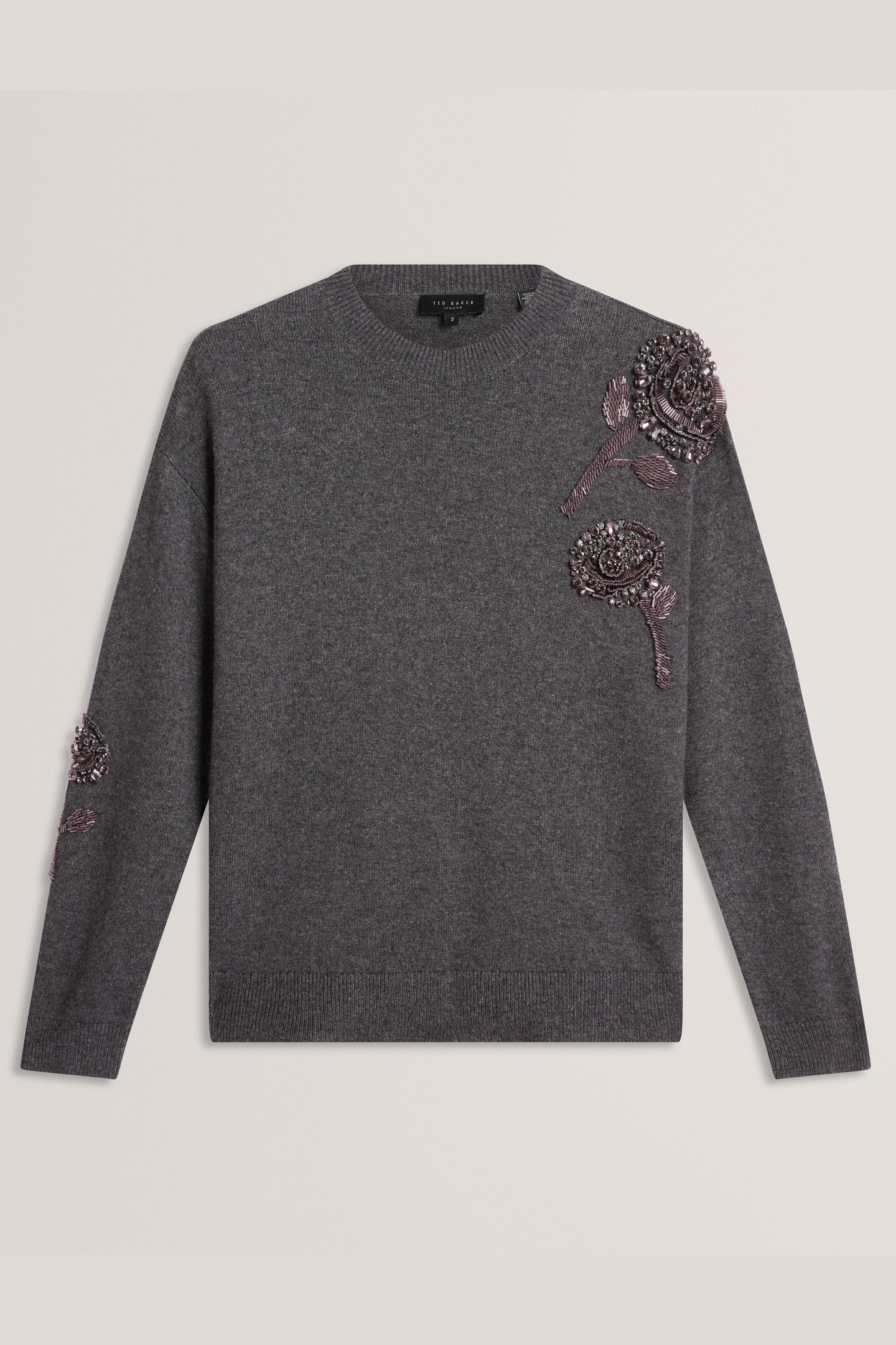 EMBELLISHED WOOL BLEND JUMPER GREY-MARL 3