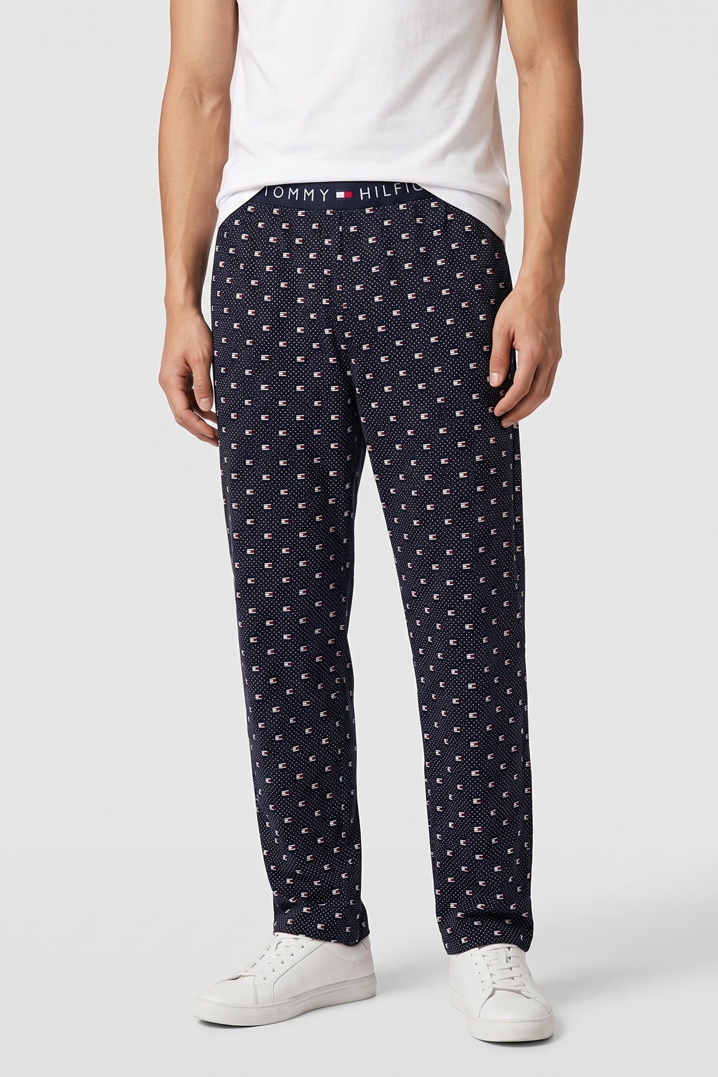 JERSEY PANT PRINT POLKA DOTS GEO DESERT SKY 1