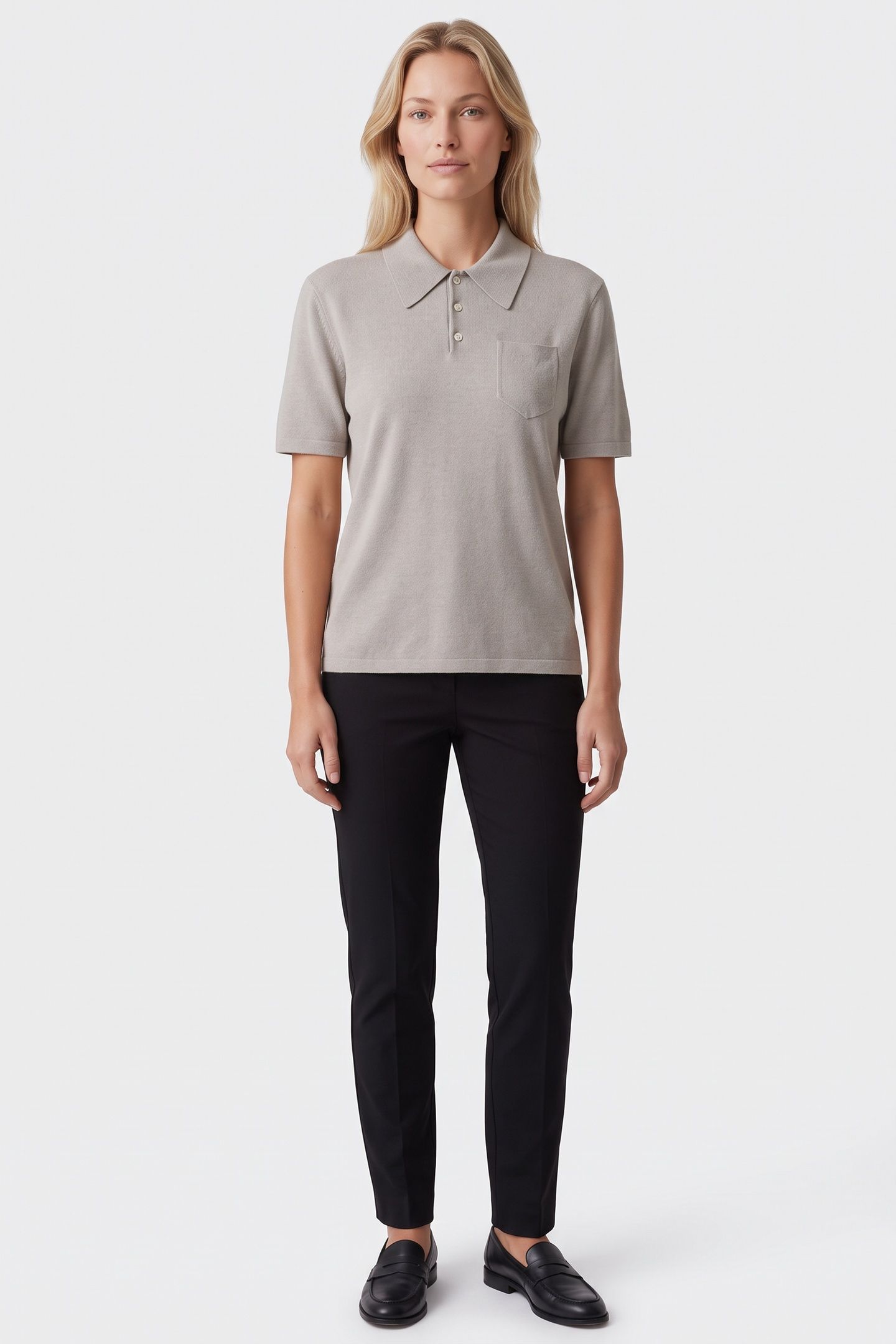UNISEX POLO HEATHERED GREY 1