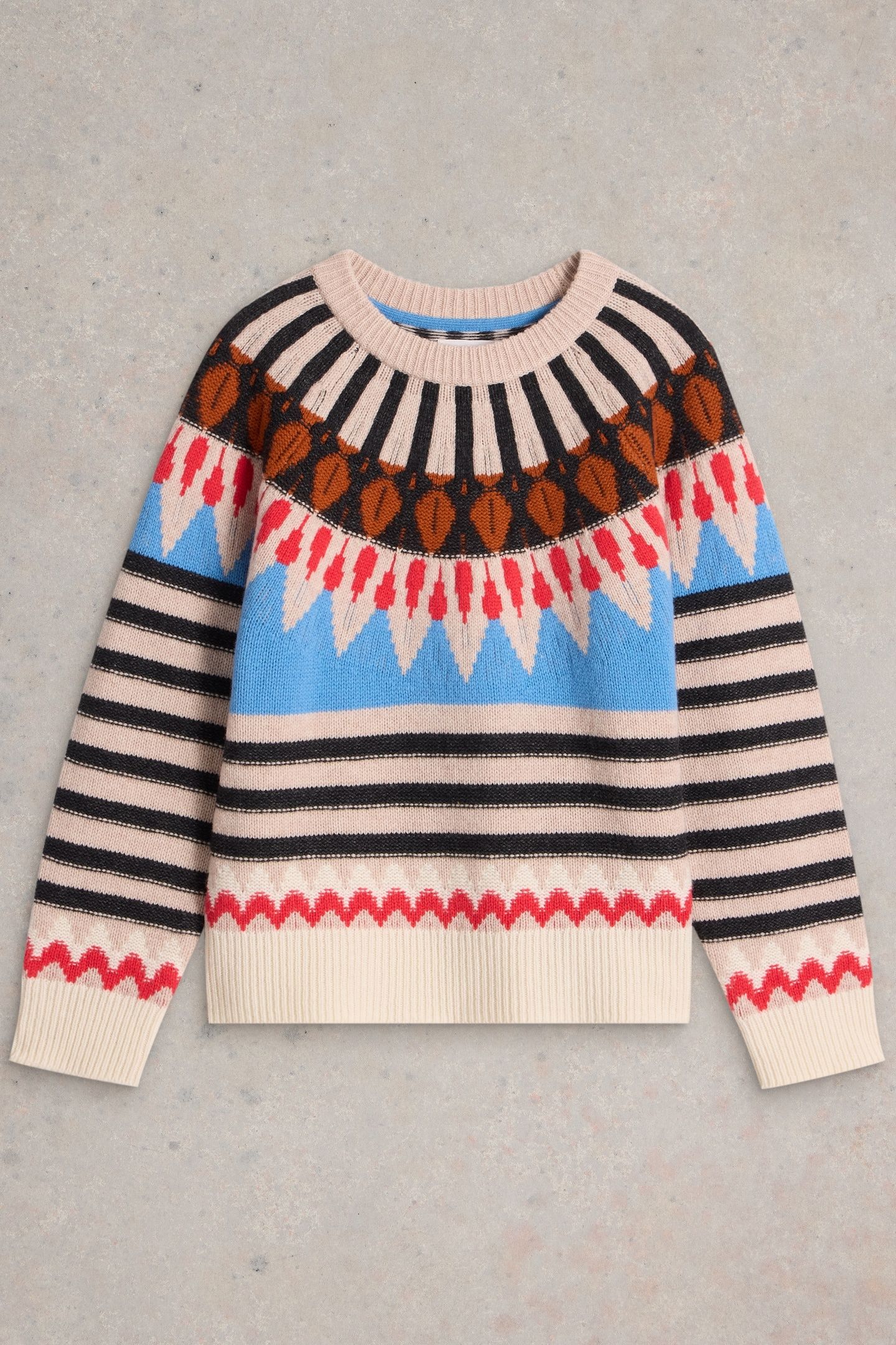 ALLIE FAIRISLE JUMPER NAT MLT 3