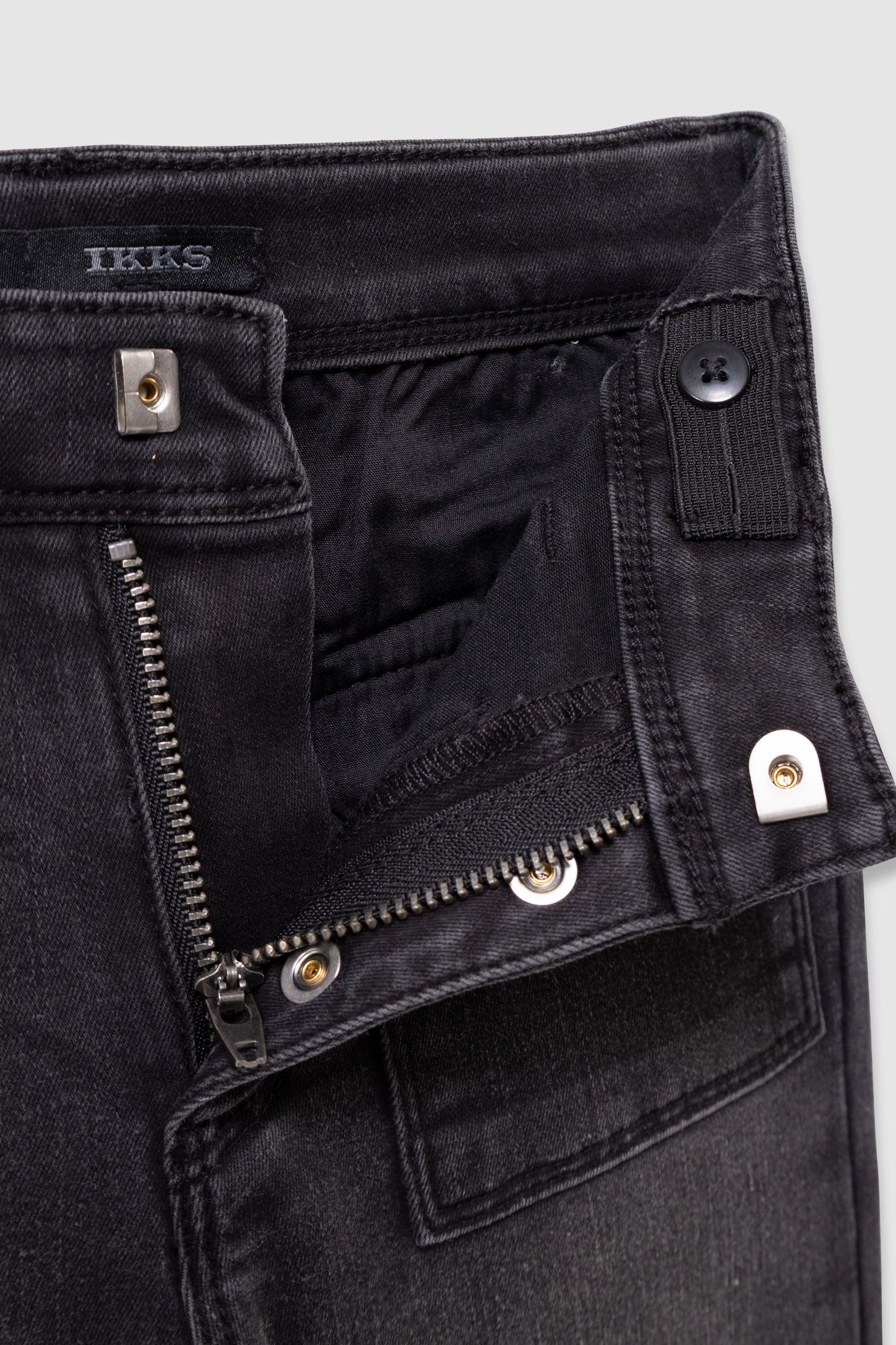 GIRLS’ GREY FLARED JEANS WITH VISIBLE BUTTONS 5
