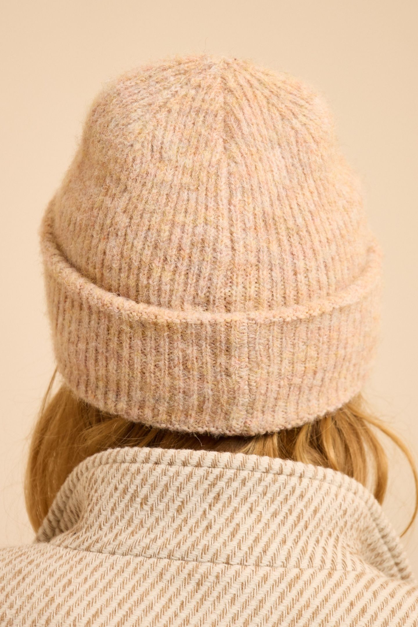 ROSEWOOD RIBBED KNIT EMBROIDERED BEANIE 1