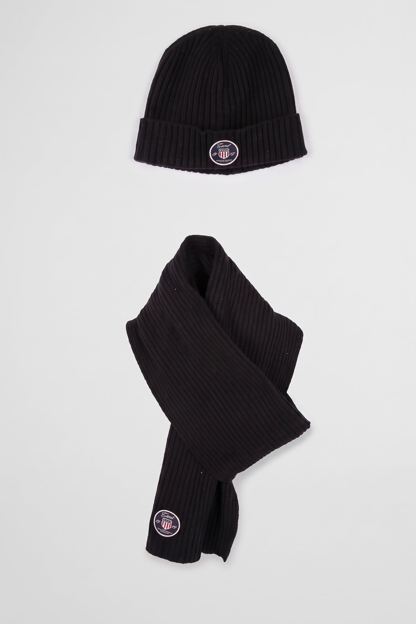 BEANIE AND SCARF WOOL MIX BLACK 3