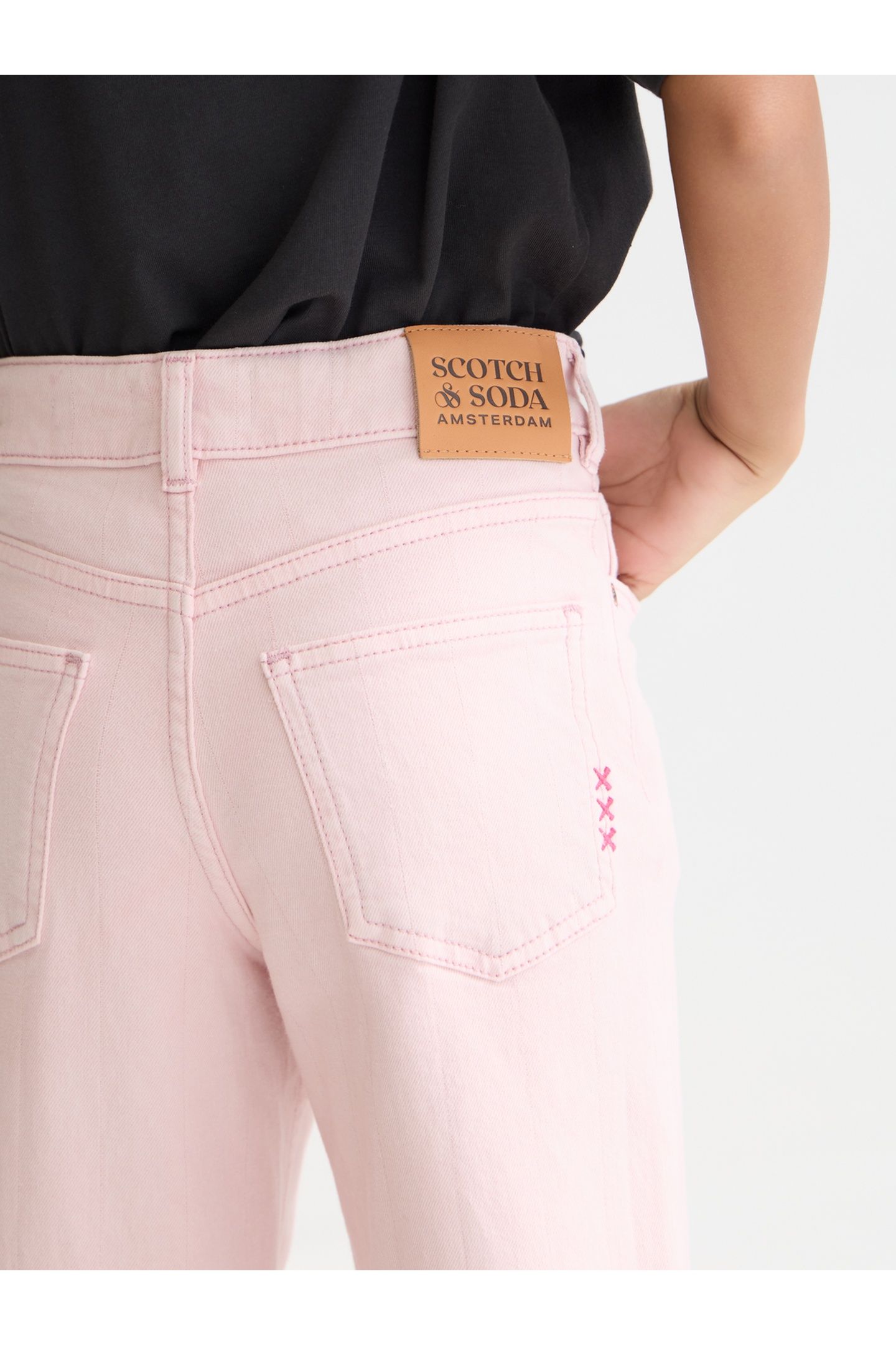 GIRLS THE WAVE WIDELEG JEANS DARK PINK 5