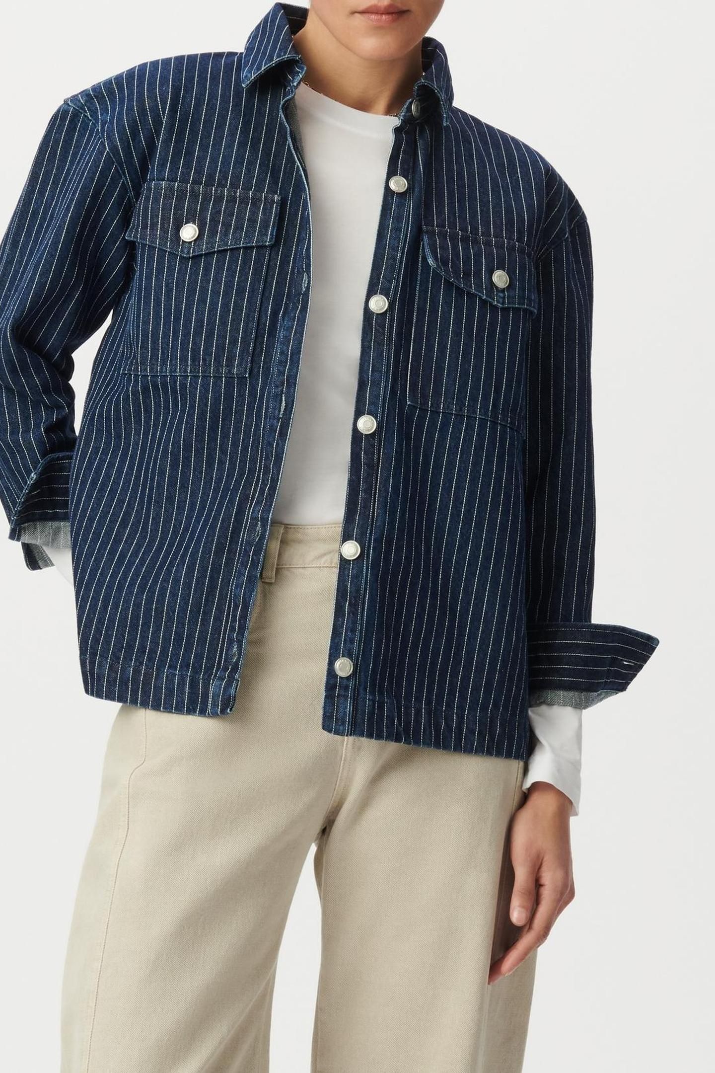 WHITE DENIM STRIPED SHIRT 1