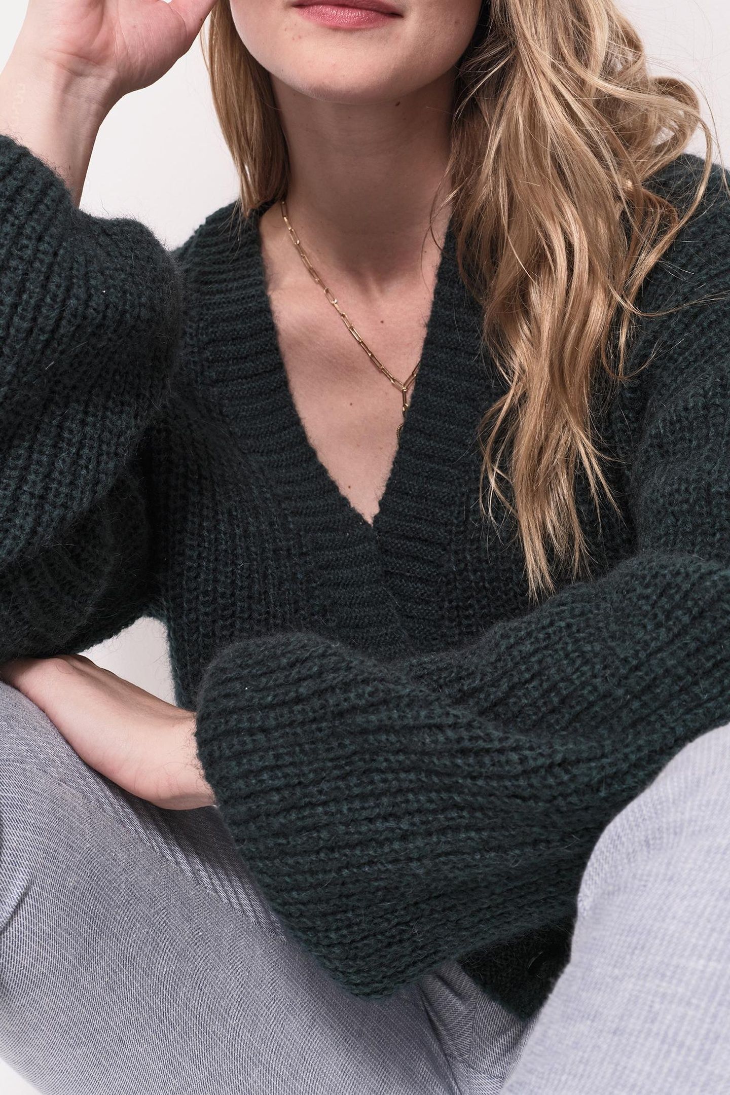 TREFLE - GREEN REVERSIBLE KNIT FRONT/BACK CARDIGAN 7