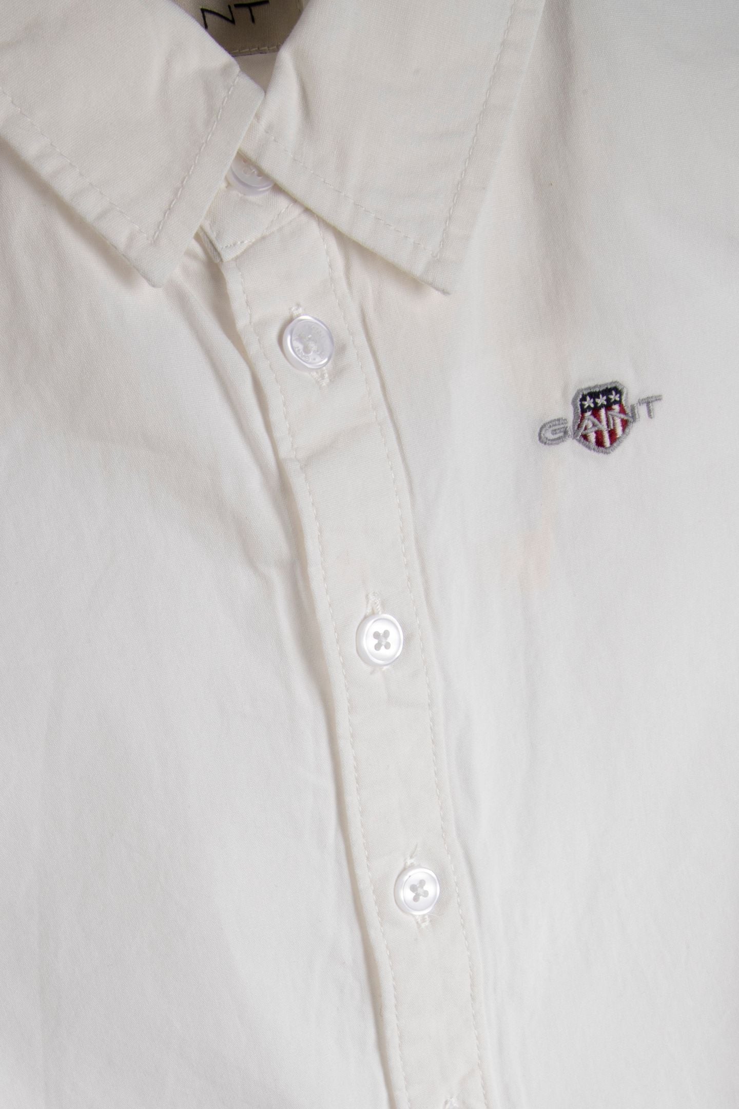 KIDS GIRLS GANT COTTON SHIRT WHITE 4