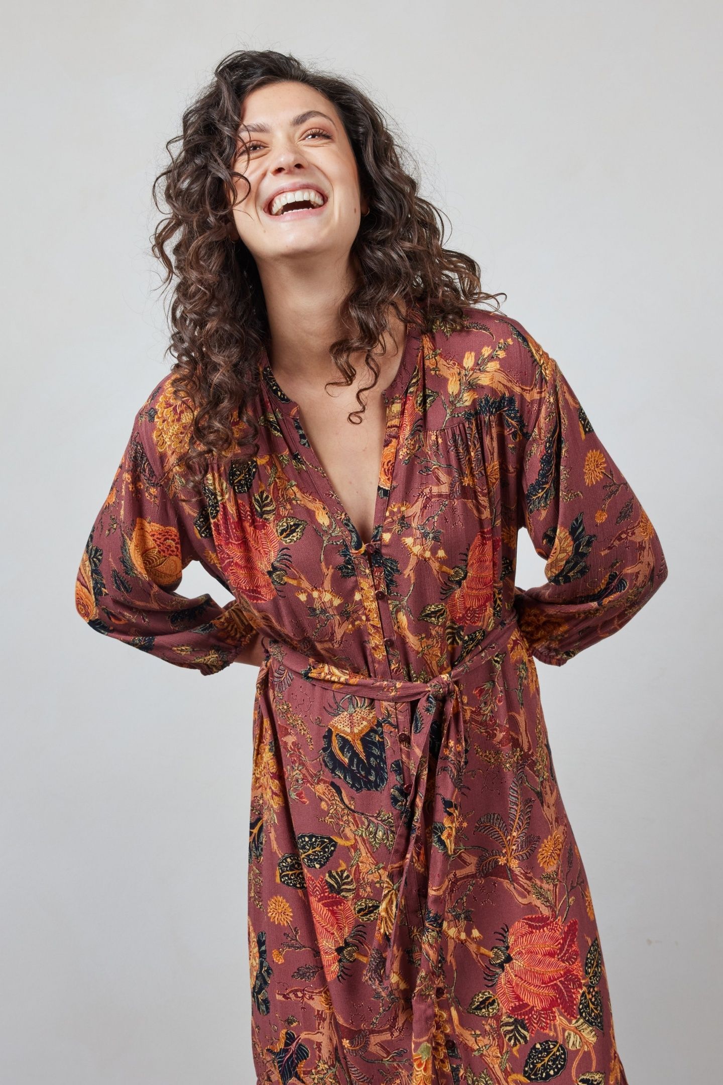 DRESS VIDAL RED WOODLAND PRINT 2