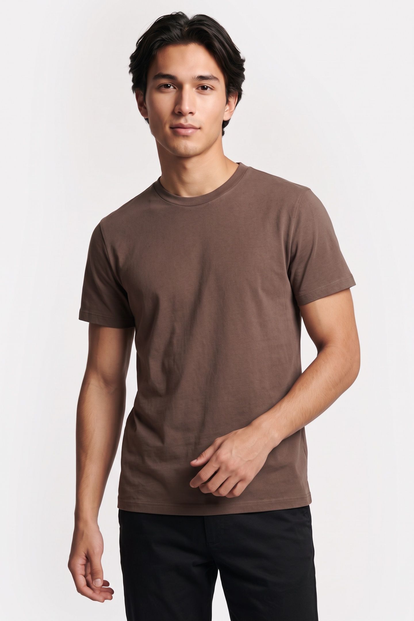 UNISEX T-SHIRT SHORT SLEEVE BROWN 3