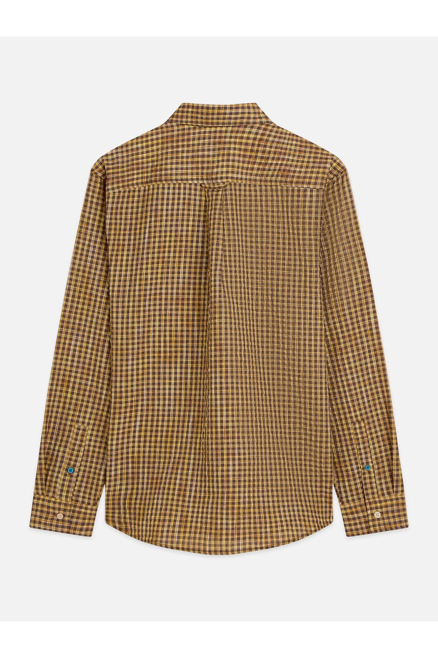 SEERSUCKER MICRO CHECK RELAXEDFIT SHIRT MEDIUM BROWN 5