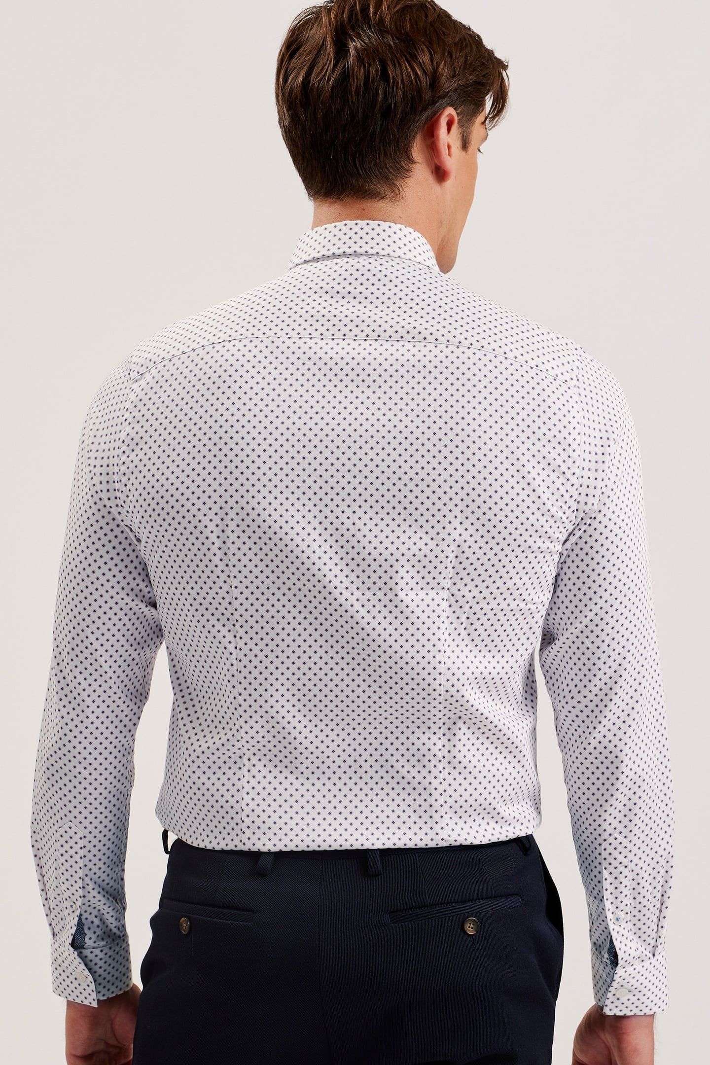 ROWETT LS SLIM MINI DIAMOND GEO PRINT WHITE 2