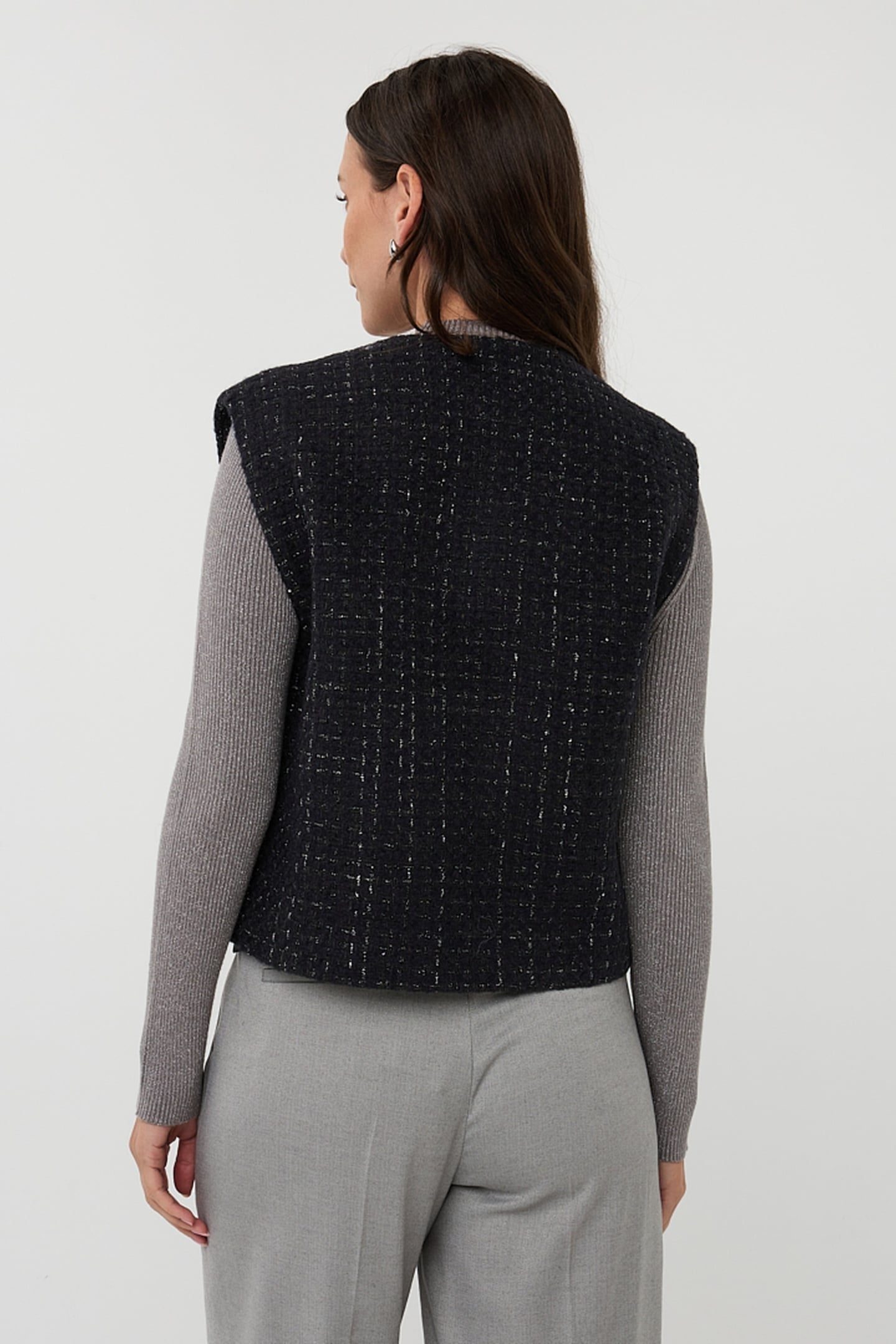 GILET TWEED ANTHRACITE 3