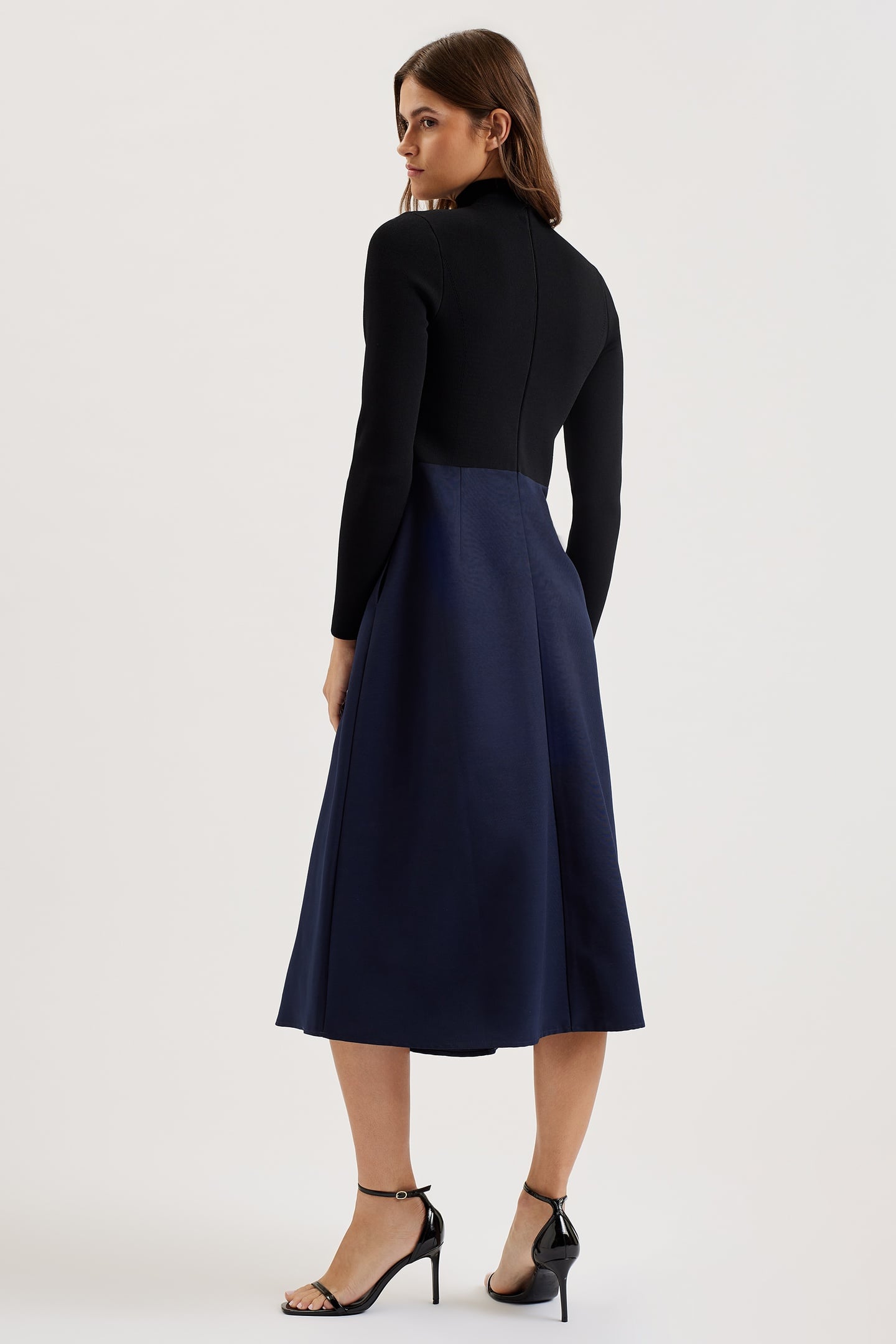 CHIRA KNIT BODICE DRESS WITH WRAP SKIRT BLACK 2