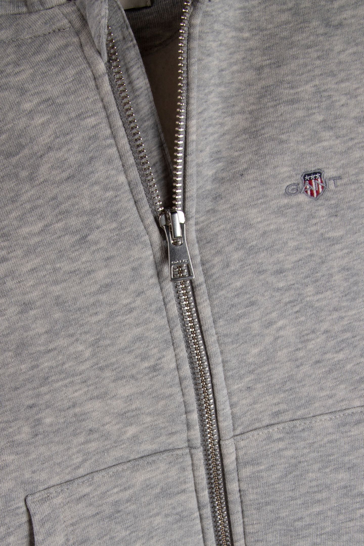 KIDS UNISEX SHIELD ZIP HOODIE LIGHT GREY MELANGE 4