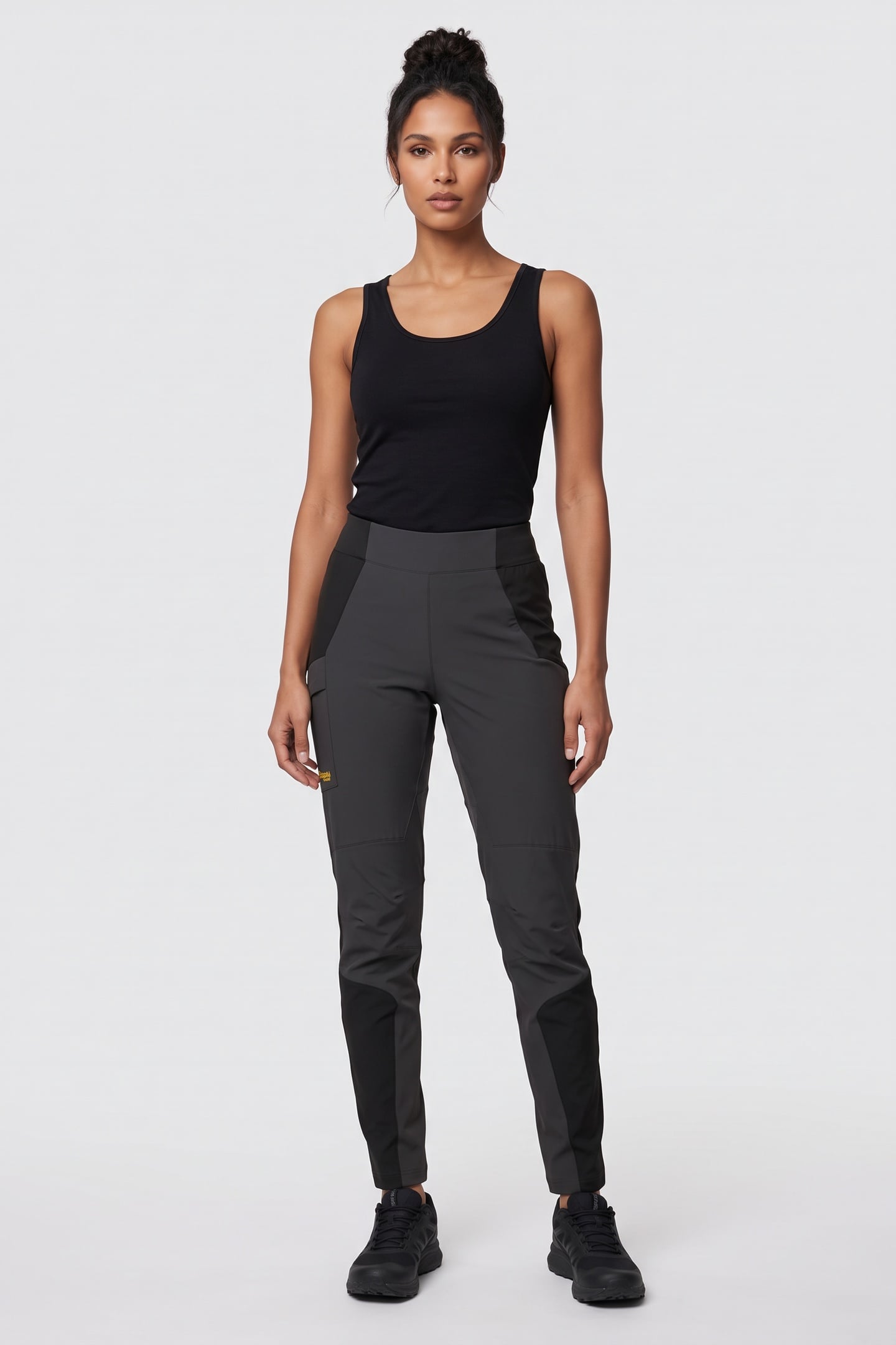 FLØYEN ORIGINAL TIGHT PANTS SOLID CHARCOAL/WAXED YELLOW 1