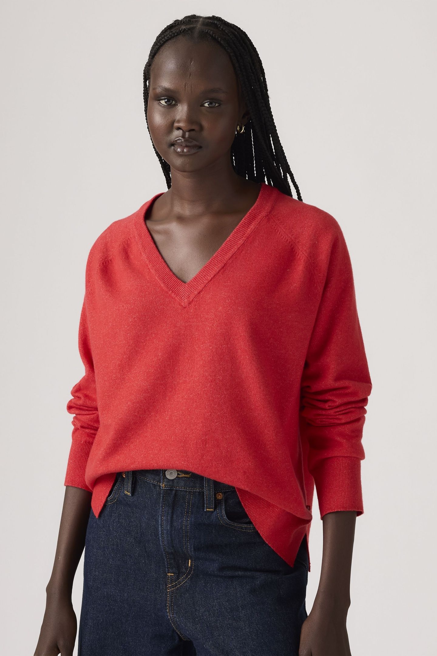 SUPERSOFT V-NECK PULLOVER SWEATER 1
