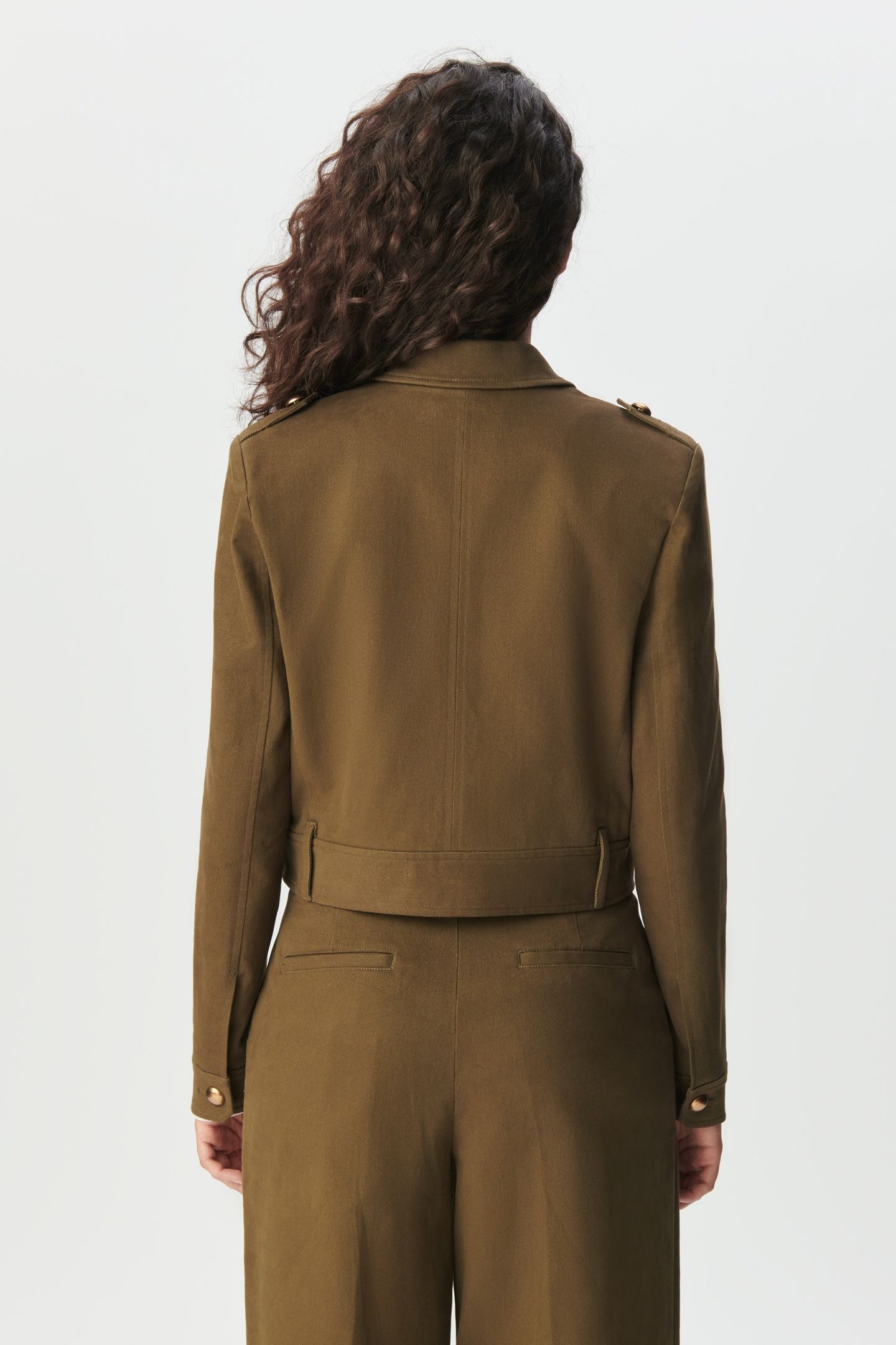 KHAKI GABARDINE SHORT JACKET 2
