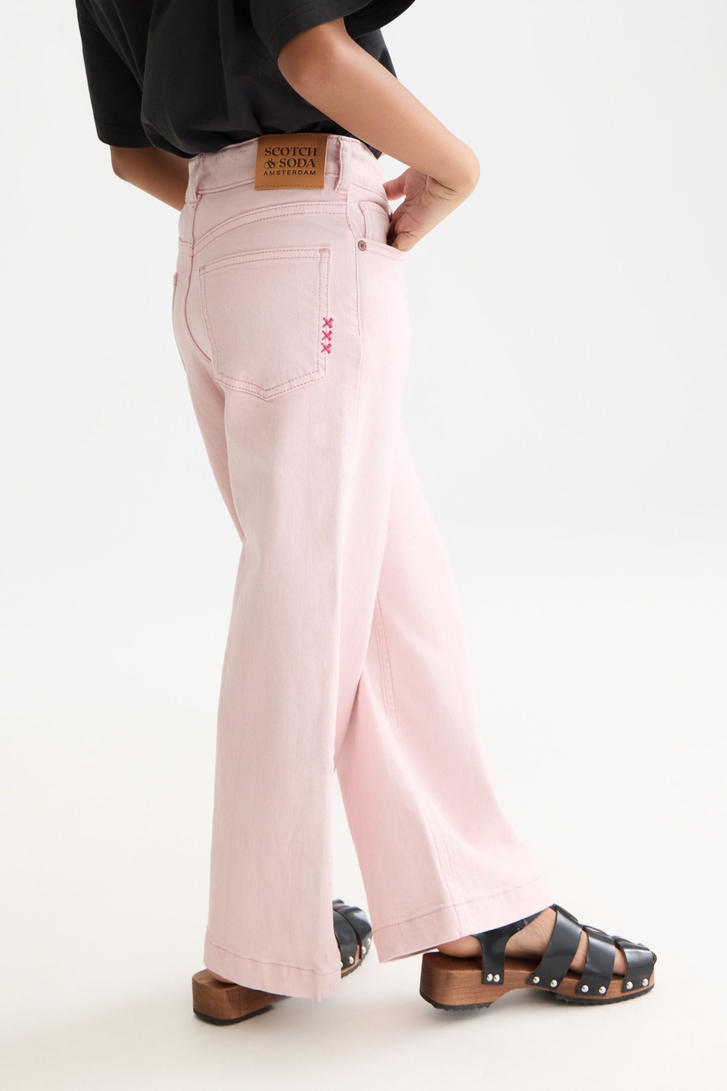 GIRLS THE WAVE WIDELEG JEANS DARK PINK 2