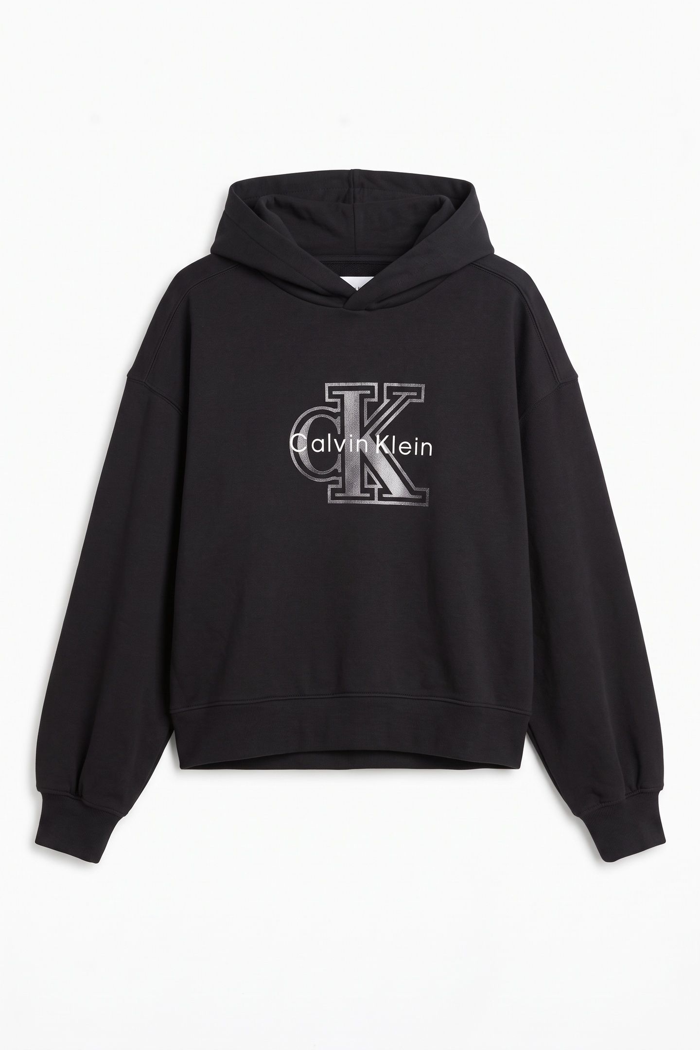 GIRLS VELVET MONOLOGO HOODIE BLACK 2