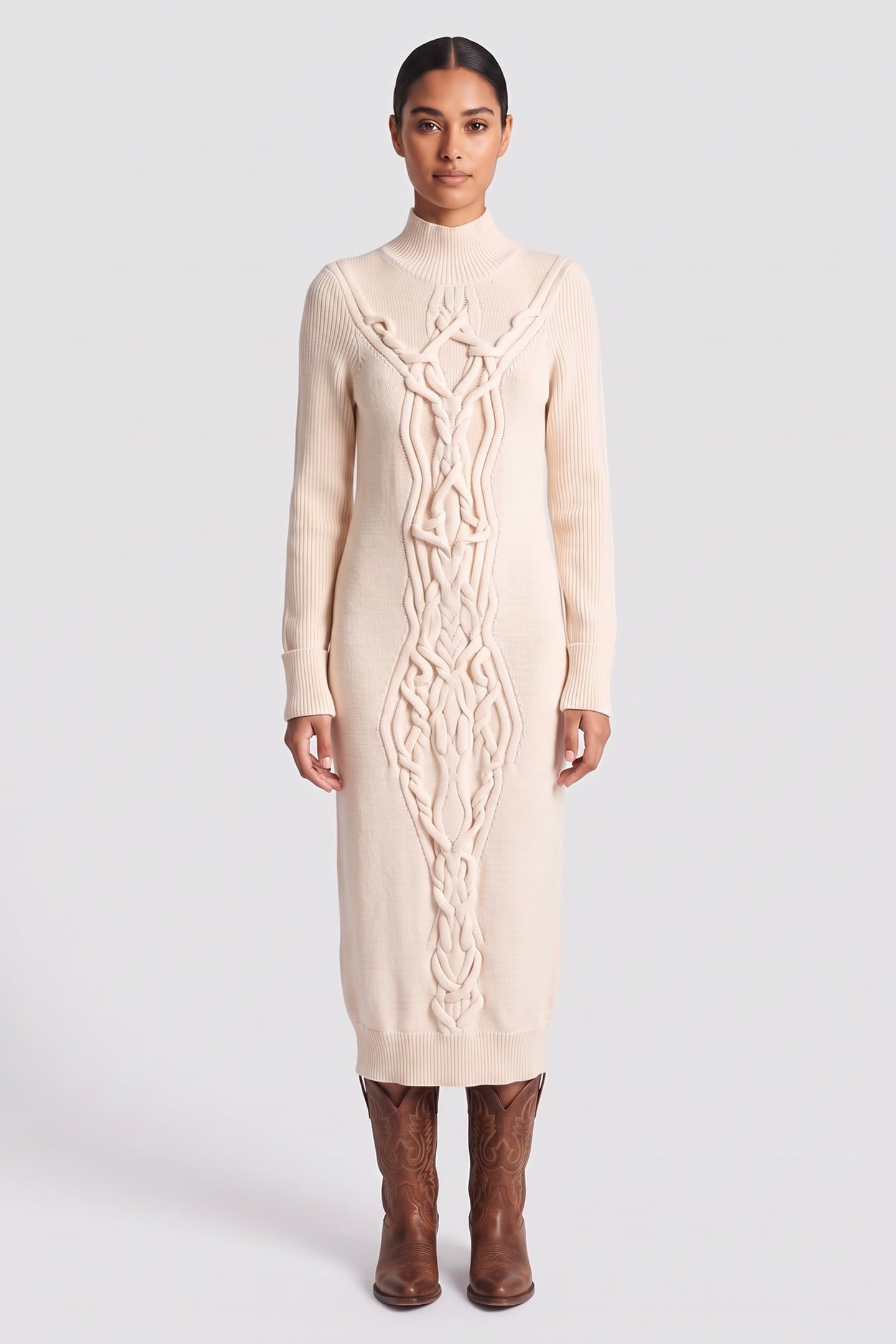 ADRIENNE DRESS ECRU 1