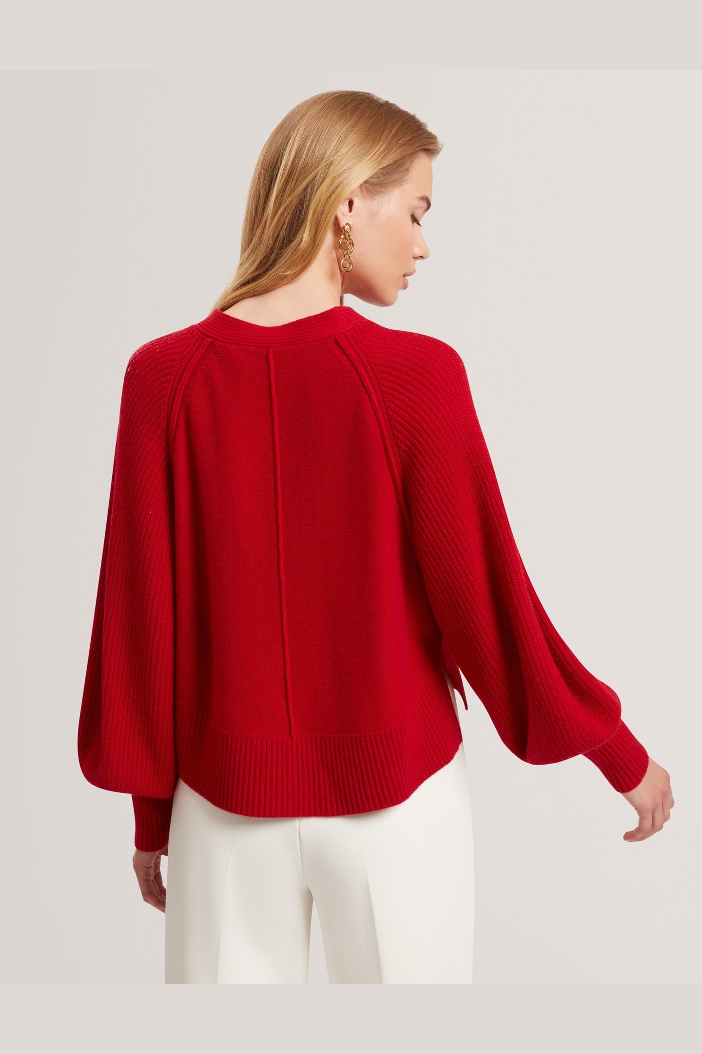 CREW NECK KNITTED JUMPER RED 2