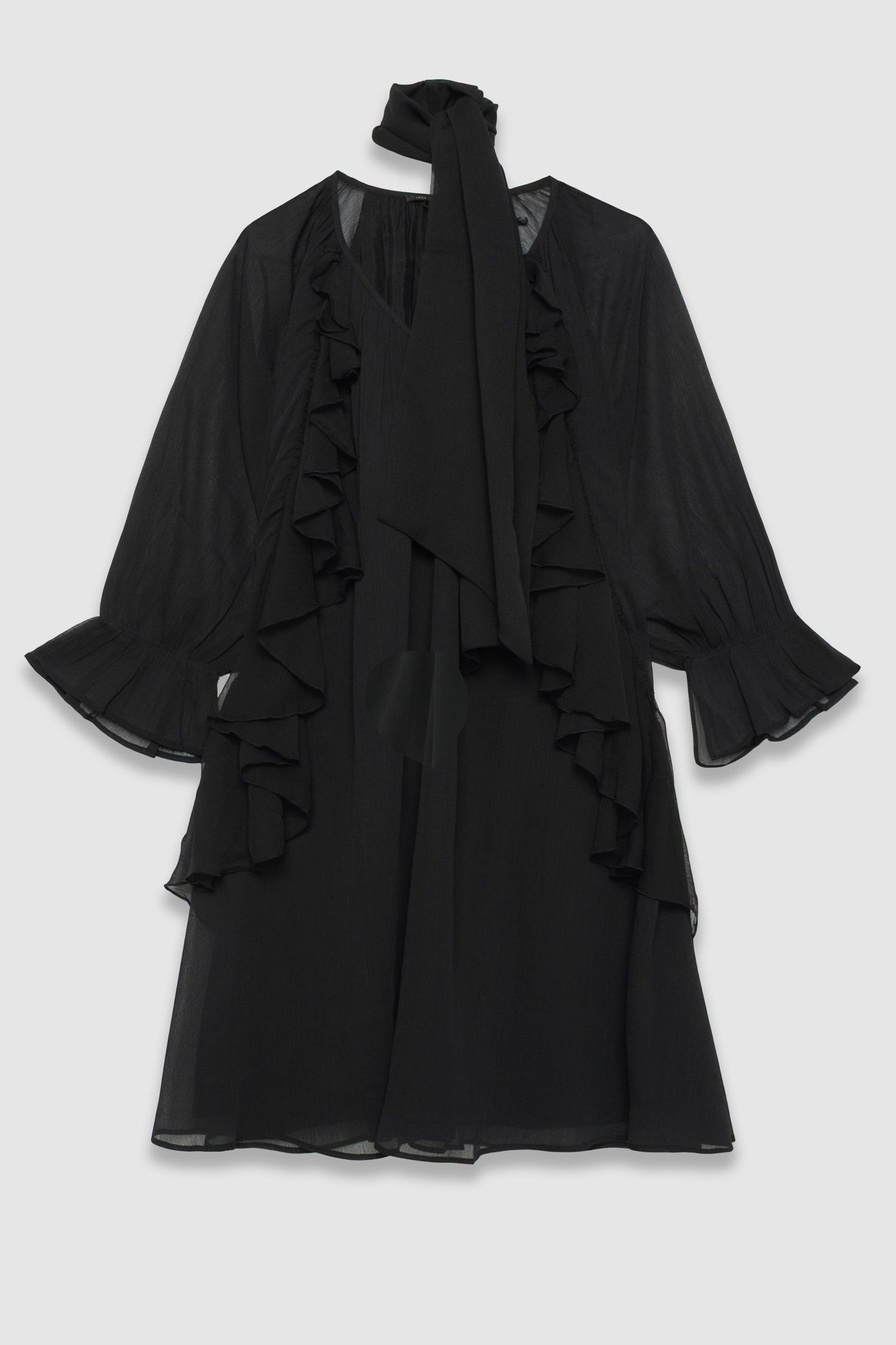 BLACK RUFFLED EVENING DRESS 4