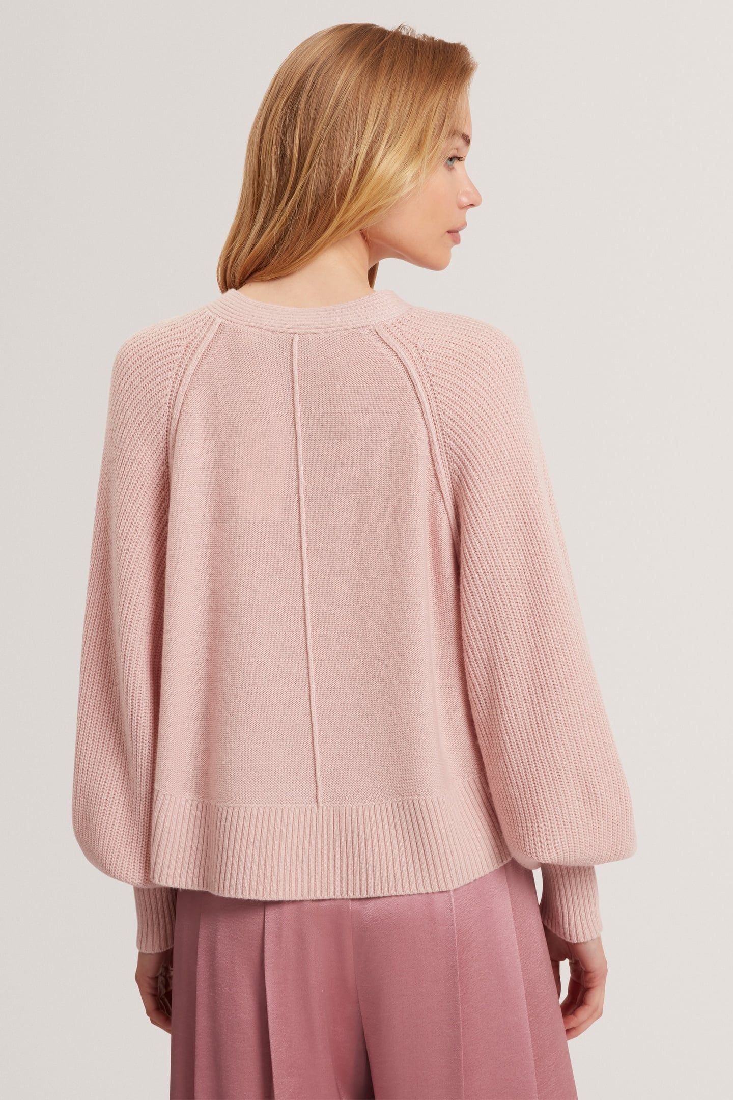 CREW NECK KNITTED JUMPER PINK 2