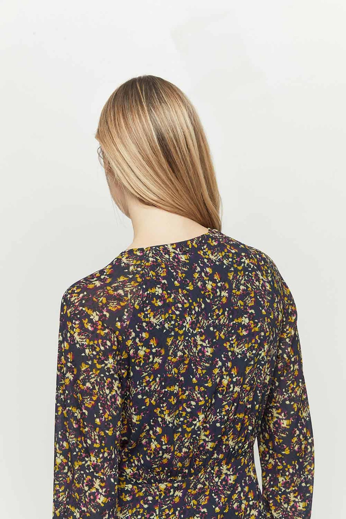 REASON _ NAVY MAXI DRESS WITH FLORAL PRINT IN RECYCLED POLYE 3
