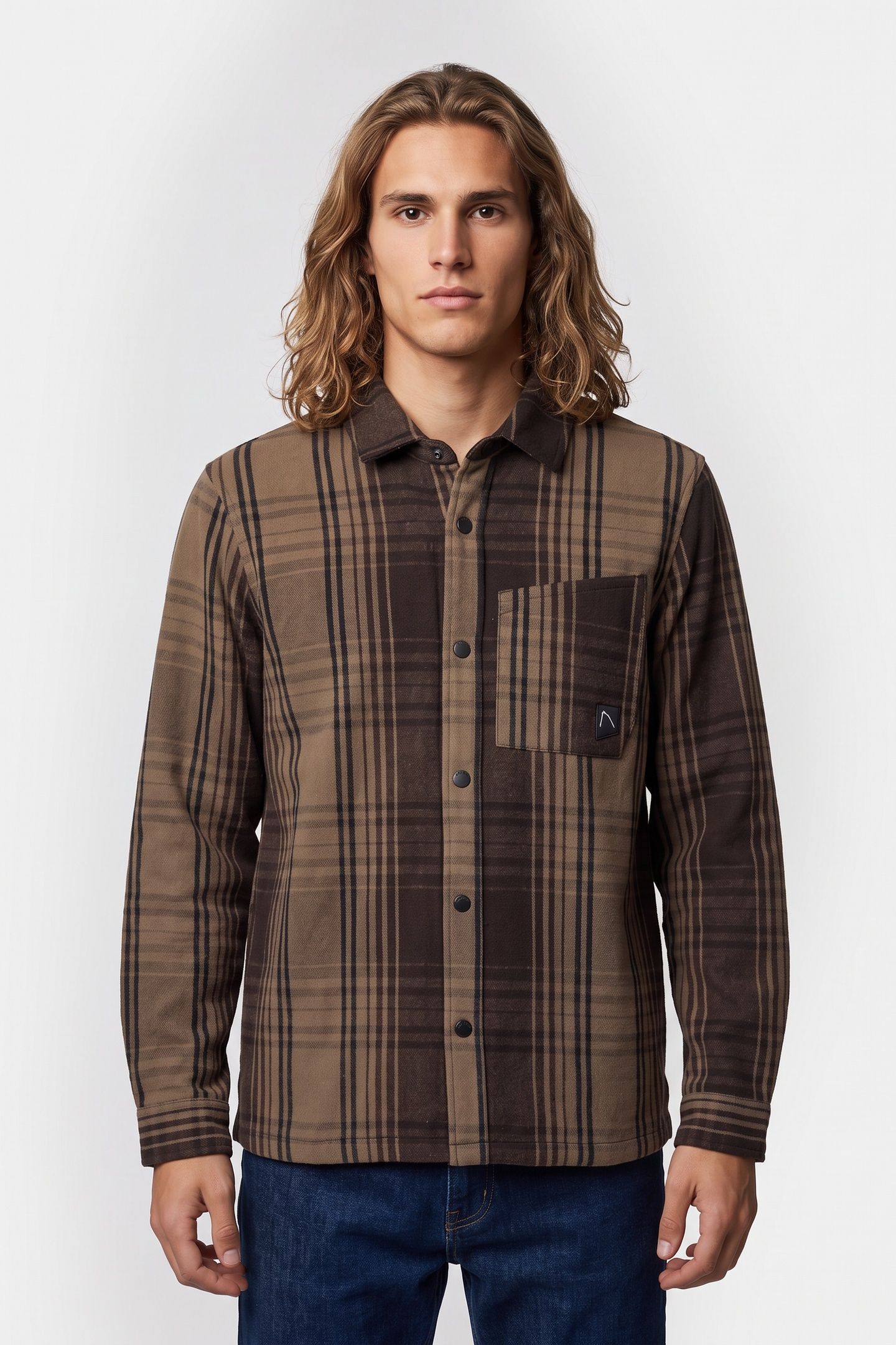 SHIRT LONG SLEEVE AXEL FLUX STONE GRAY 1
